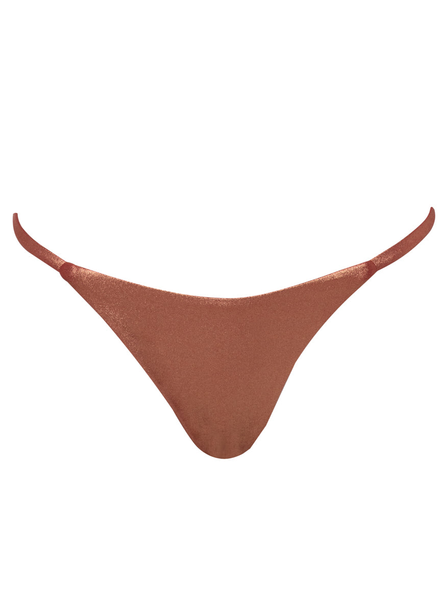 Maaji Rust Copper Micro Midi Regular Rise Single Strap Bikini Bottom