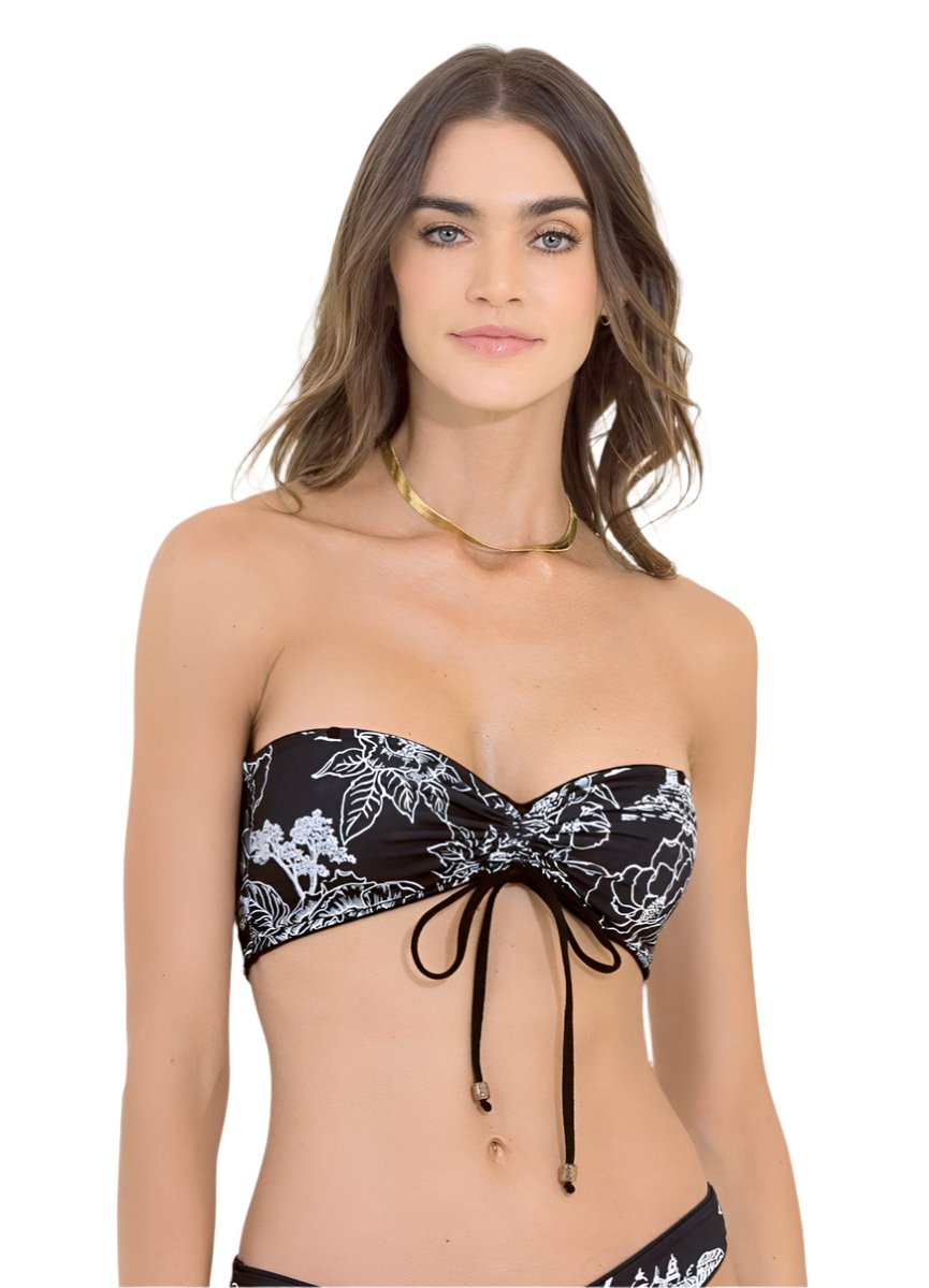 Maaji Black Tulip Bandy Strapless Bandeau Bikini Top