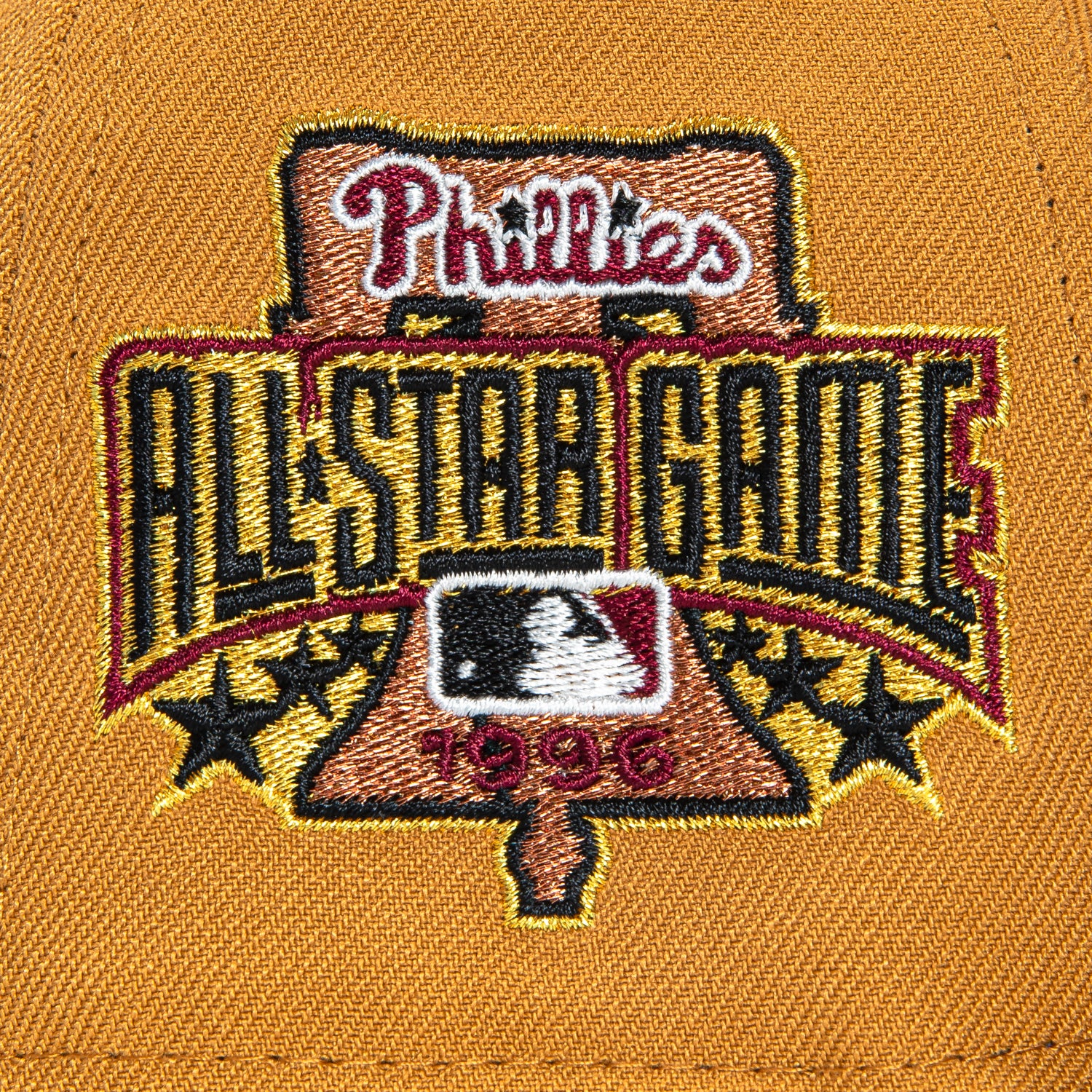 New Era 59Fifty Calle Ocho Philadelphia Phillies 1996 All Star Game Patch Alternate Hat - Tan, Red, Metallic Gold