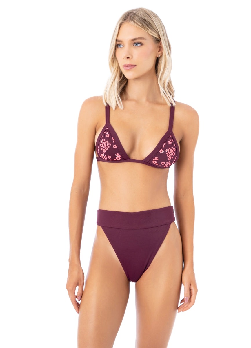 Maaji Eggplant Sierra Fixed Triangle Bikini Top