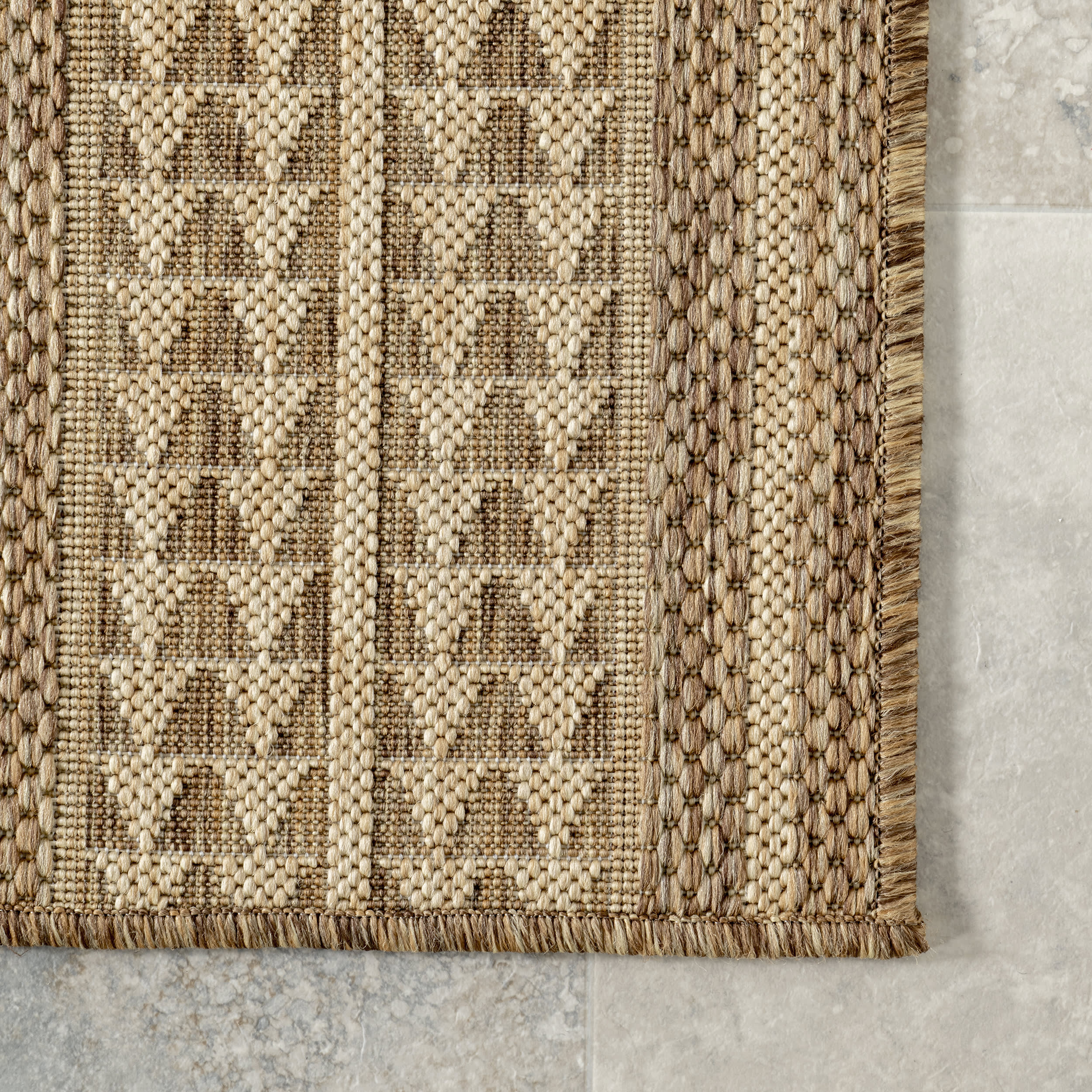 Iris Totem Indoor/Outdoor Flatweave Rug | Light Brown