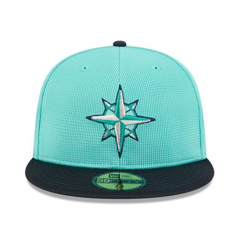 New Era 59Fifty Seattle Mariners 2025 Spring Training Patch Hat - Mint, Navy