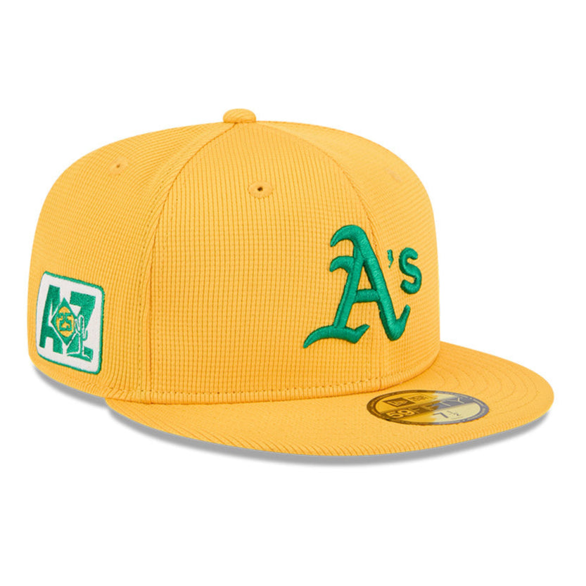 New Era 59Fifty Oakland Athletics 2025 Spring Training Patch Hat - Gold