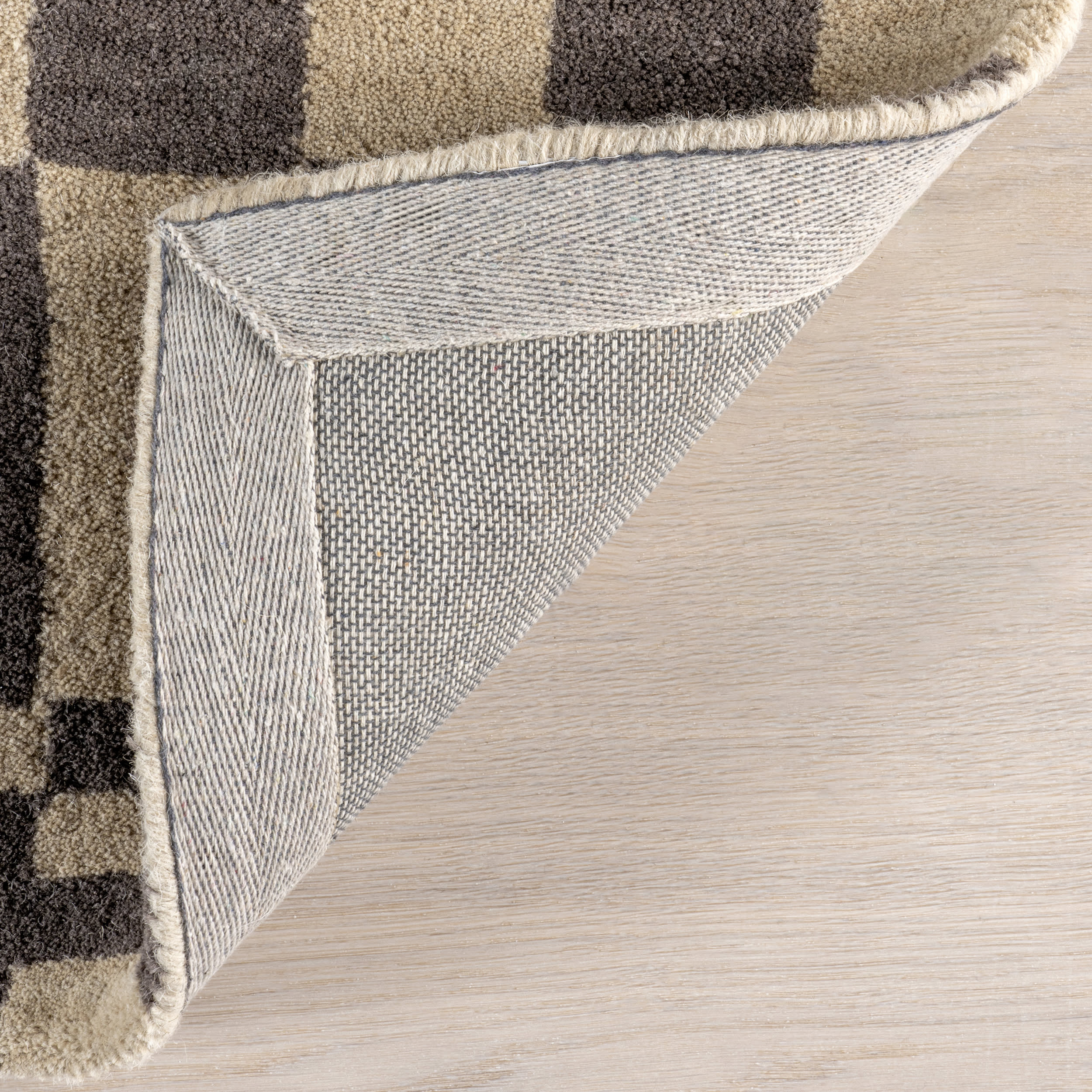 Kai Checkerboard Wool Rug | Grey