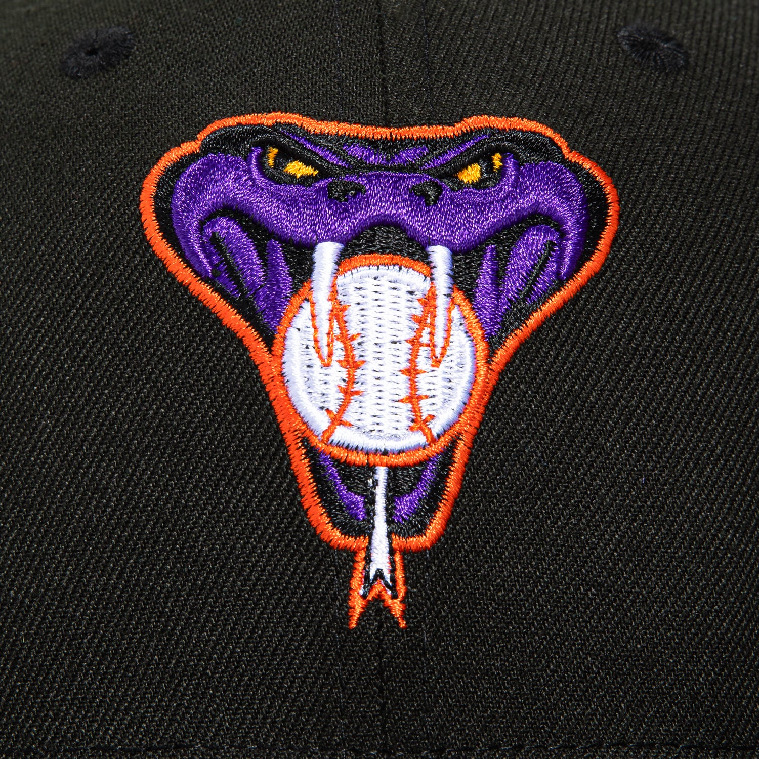 New Era 59Fifty Cool Fashion Arizona Diamondbacks 2001 World Series Patch Snake Head Hat - Black, Purple, Orange