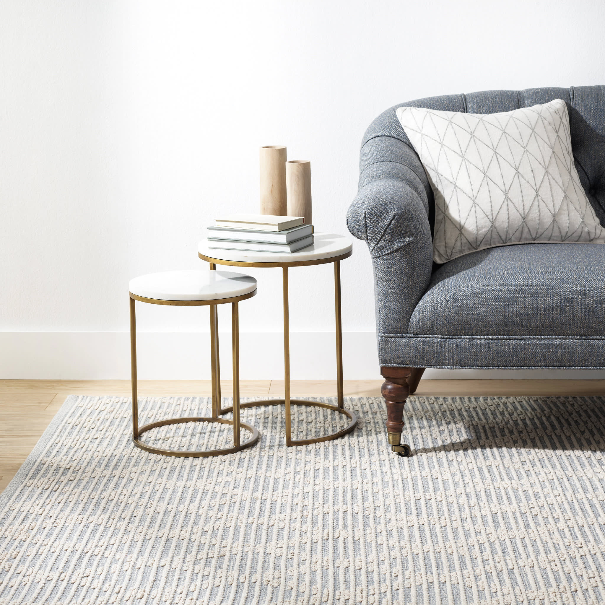 Textured Diamond Grey/Ivory Handwoven Cotton Rug