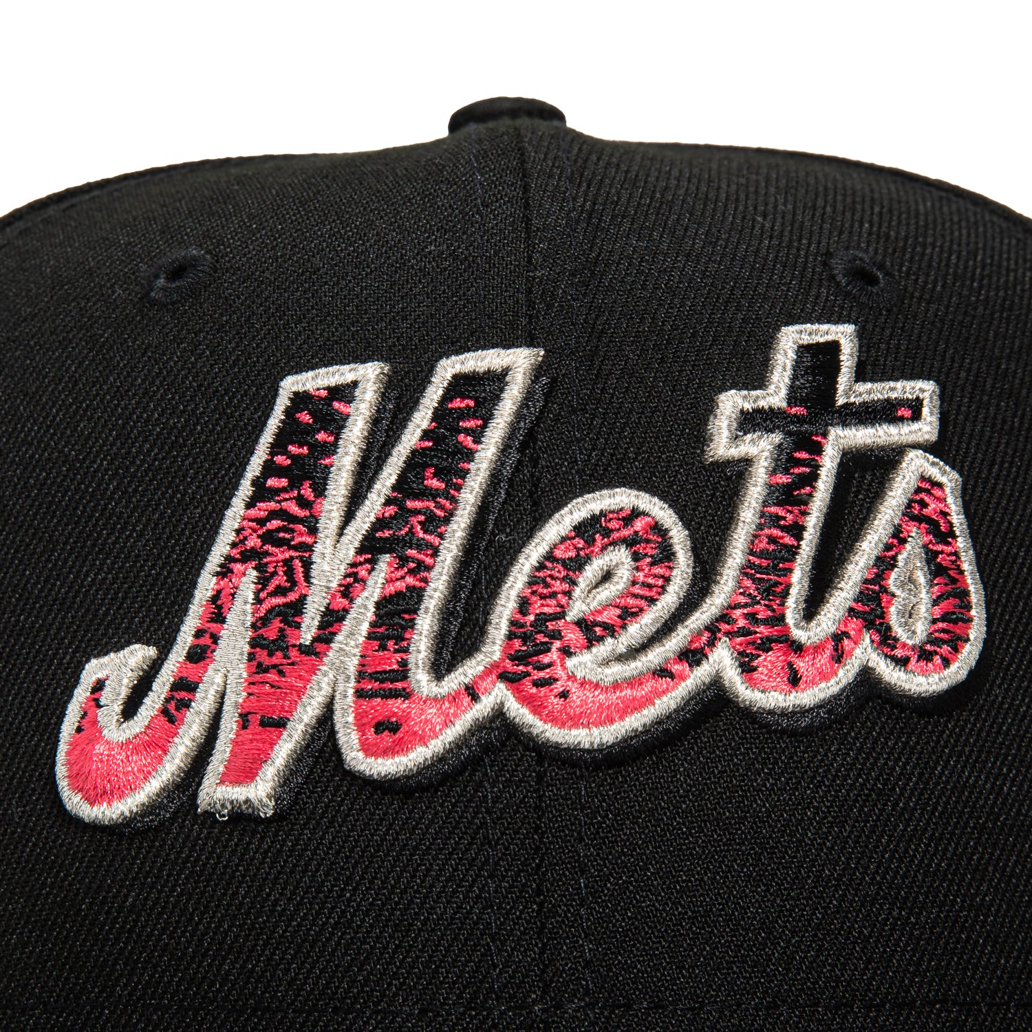 New Era 59Fifty Magma New York Mets 40th Anniversary Stadium Patch Word Hat - Black, Infrared