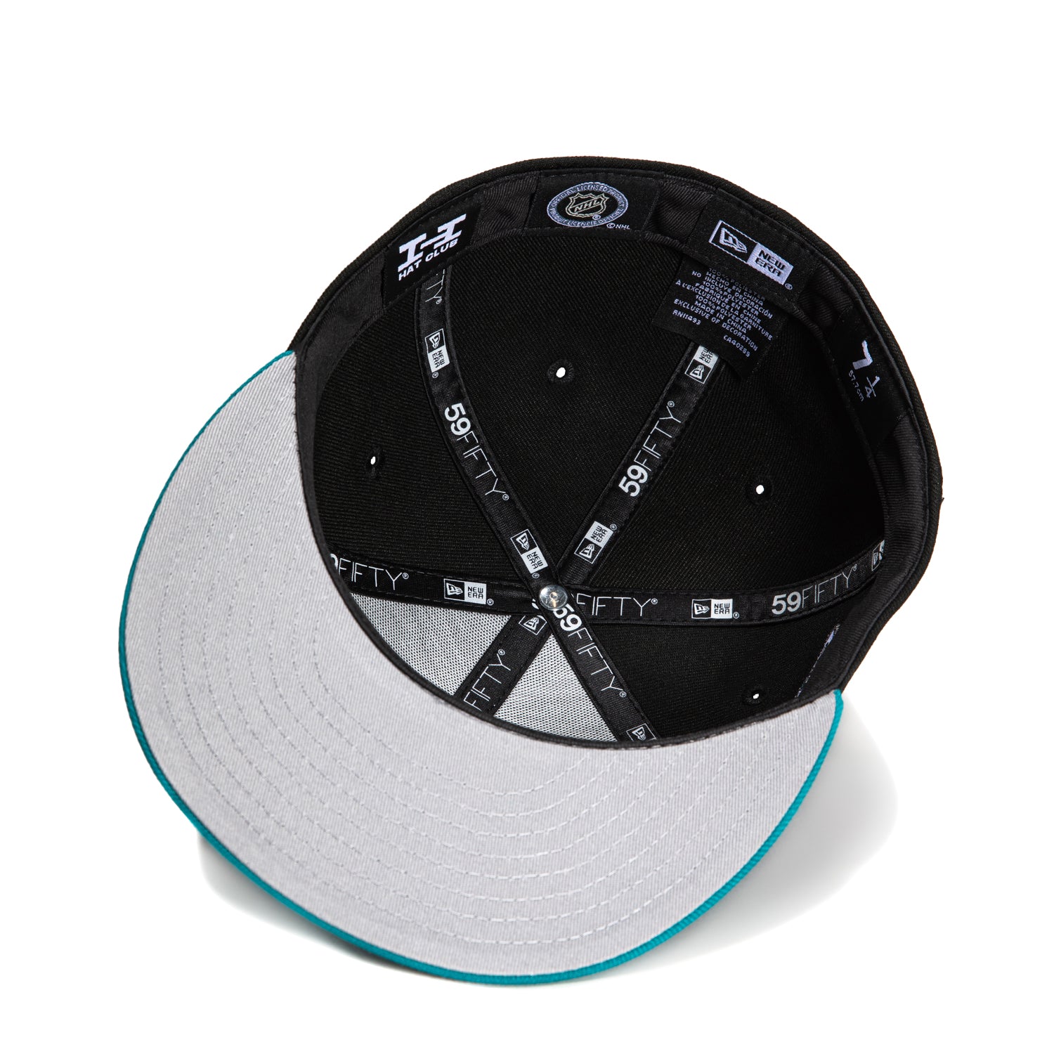 New Era 59Fifty San Jose Sharks Logo Patch Script Hat - Black, Teal