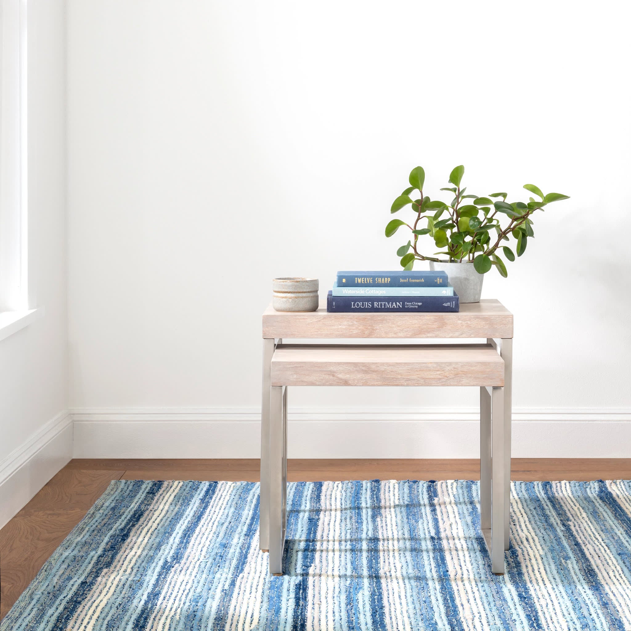 Dorothy Blue Handwoven Cotton Rug