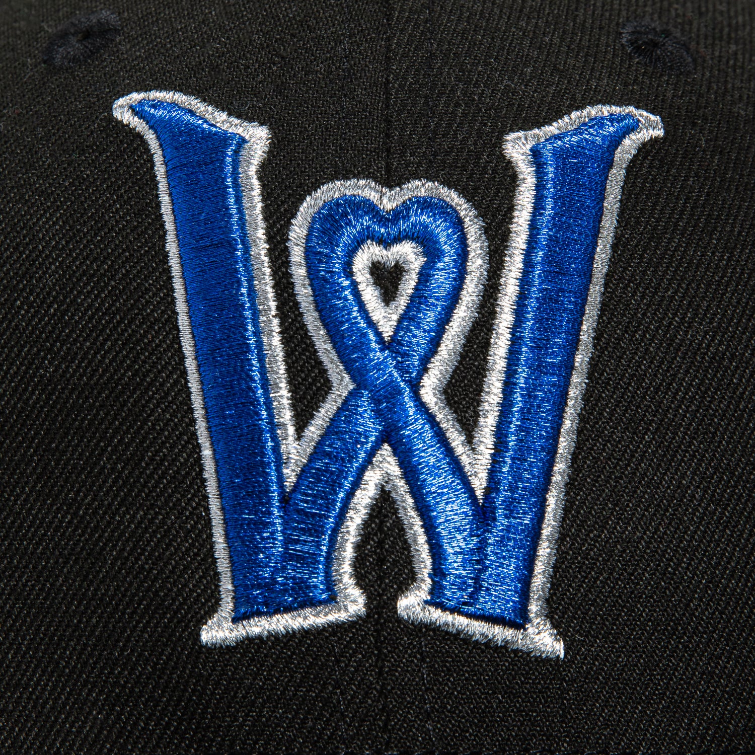 New Era 59Fifty Worcester Woo Sox Inaugural Season Patch Hat - Black, Royal, Metallic Silver