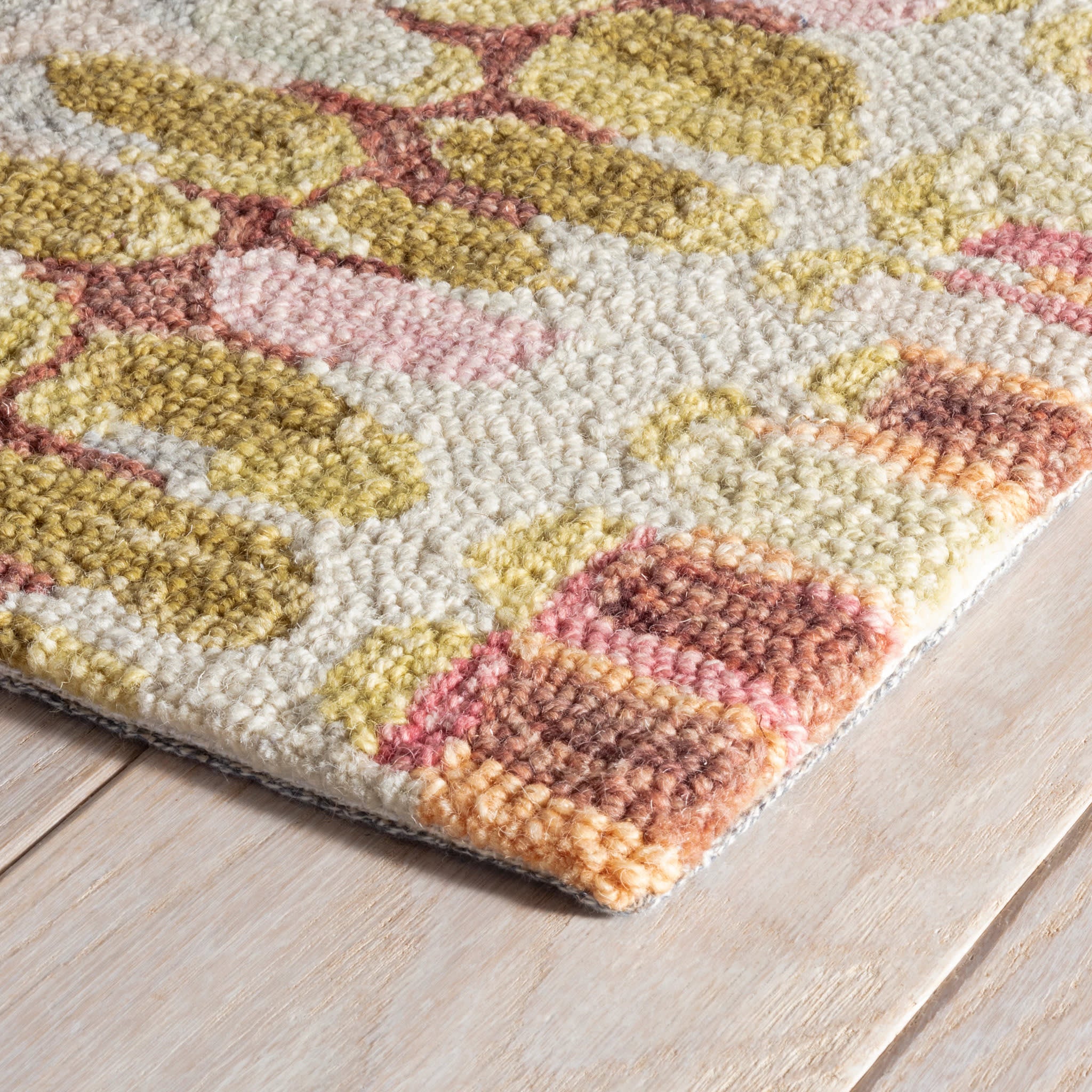 Paint Chip Pastel Hand Micro Hooked Wool Rug