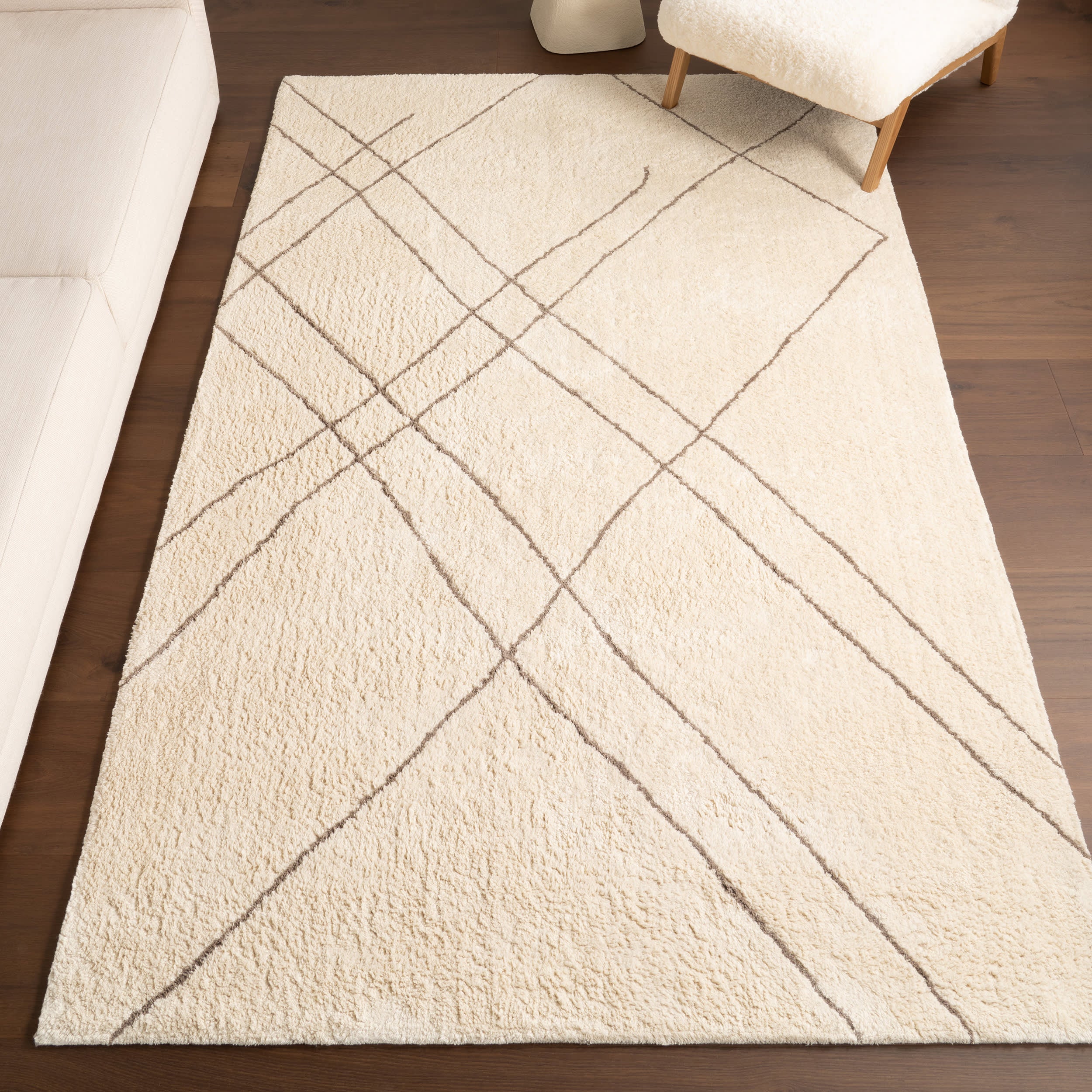 Lavinia Abstract Stripes Rug | Ivory