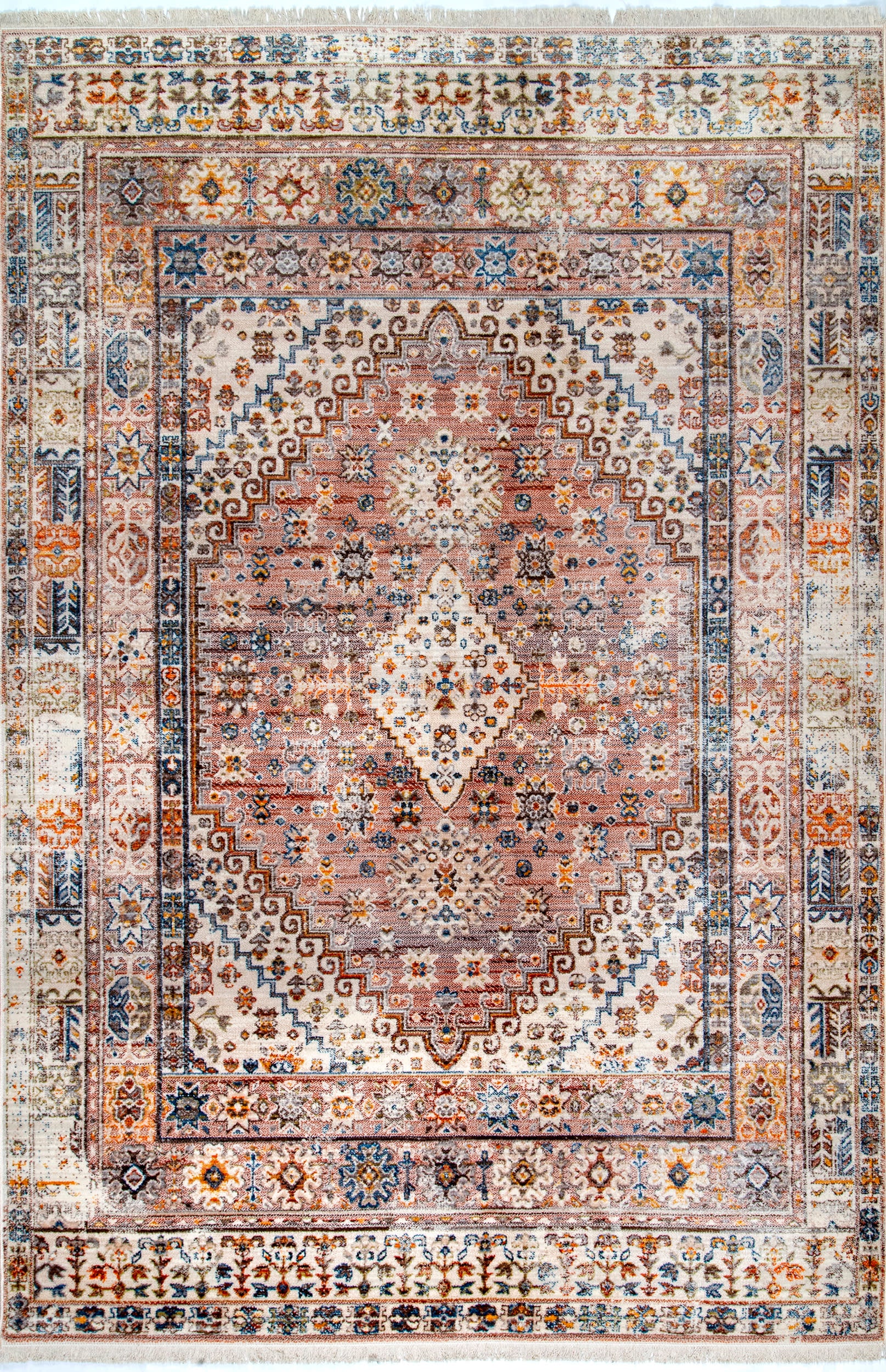 Archer Distressed Medallion Rug | Khaki