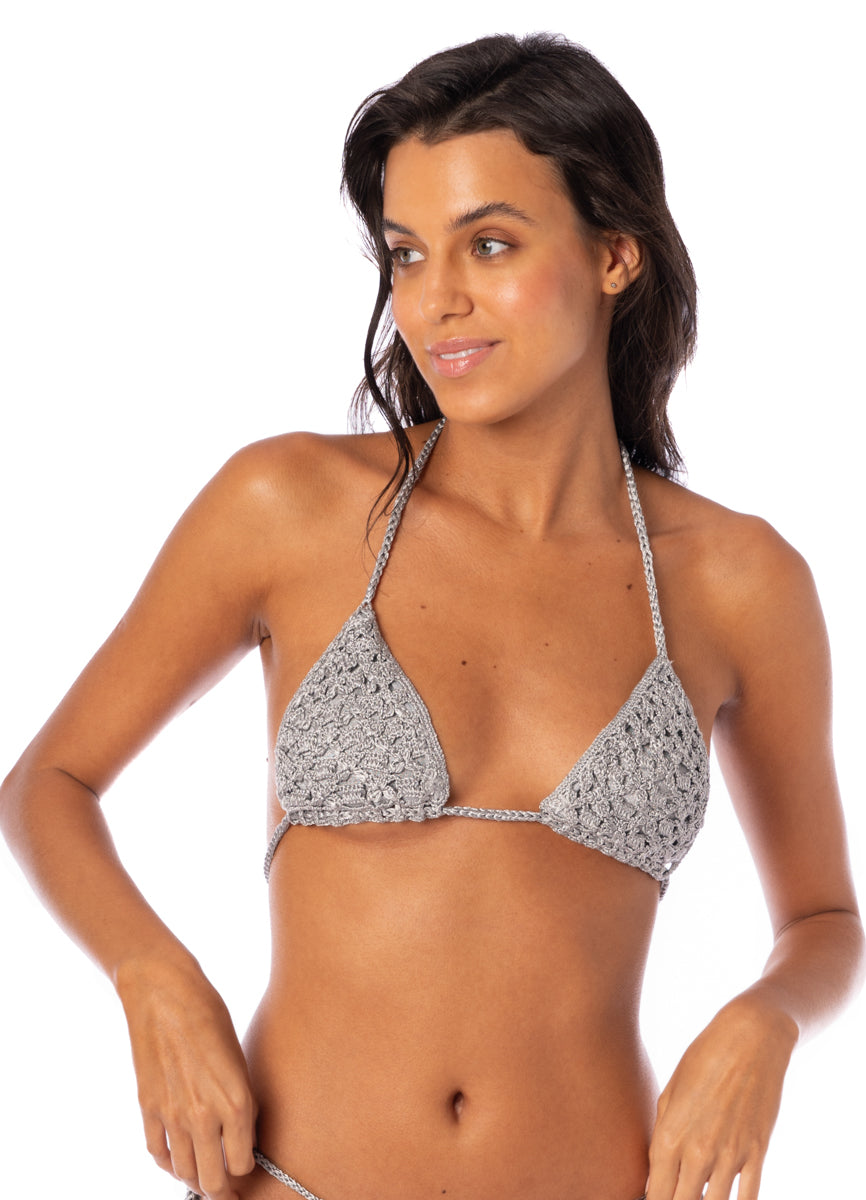 Maaji Sparkle Mesh Balms Sliding Triangle Bikini Top