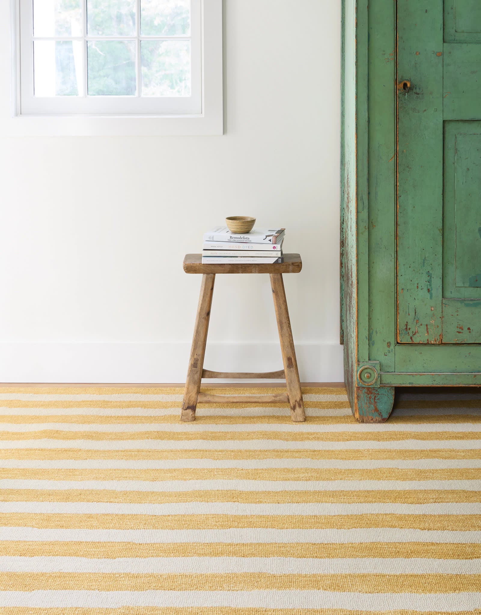 Silas Stripe Gold Hand Micro Hooked Wool Rug