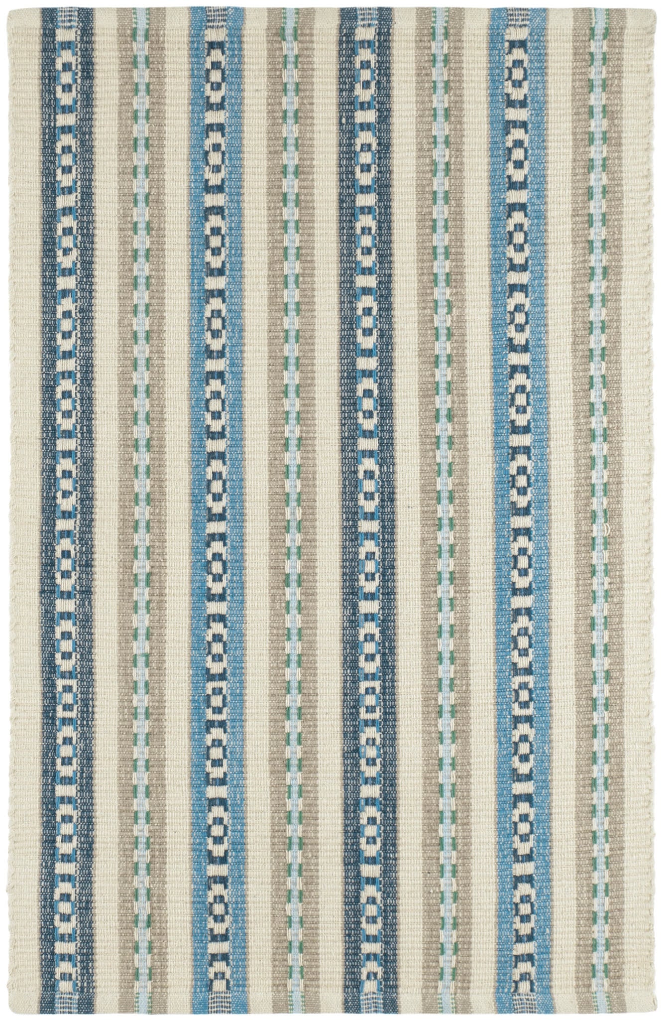 Long Slade Indigo Handwoven Cotton Rug