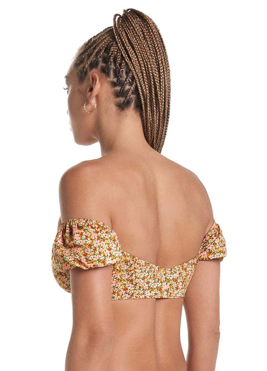 Maaji Cheery Blossom Kauai Puff Sleeve Bikini Top