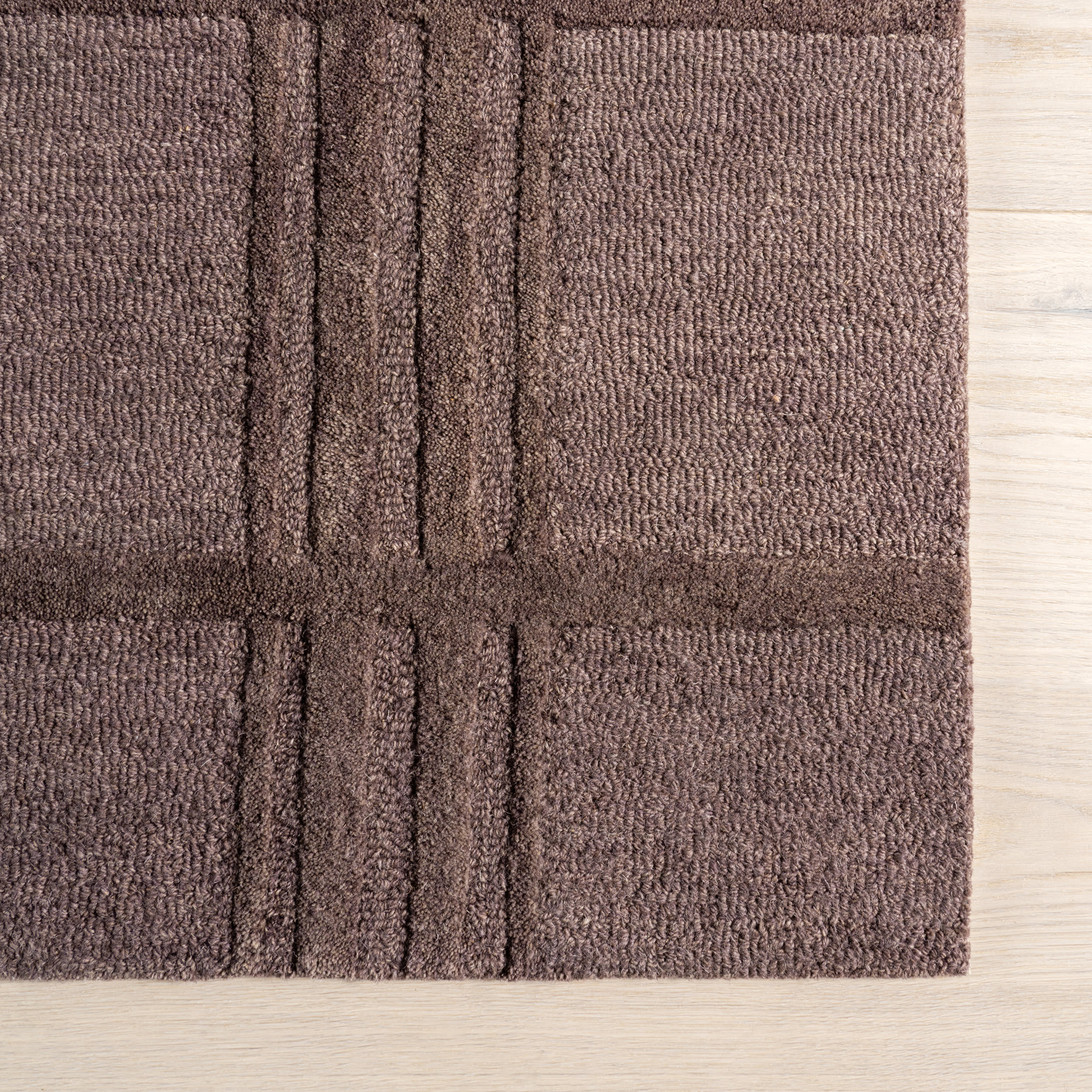 Mallory Checked Wool Rug | Dark Brown