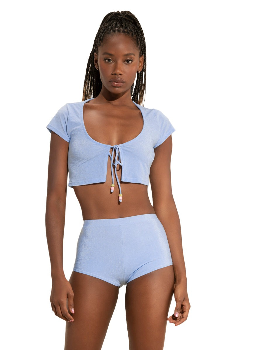 Maaji Serenity Lavender Tabby Swim Crop Top