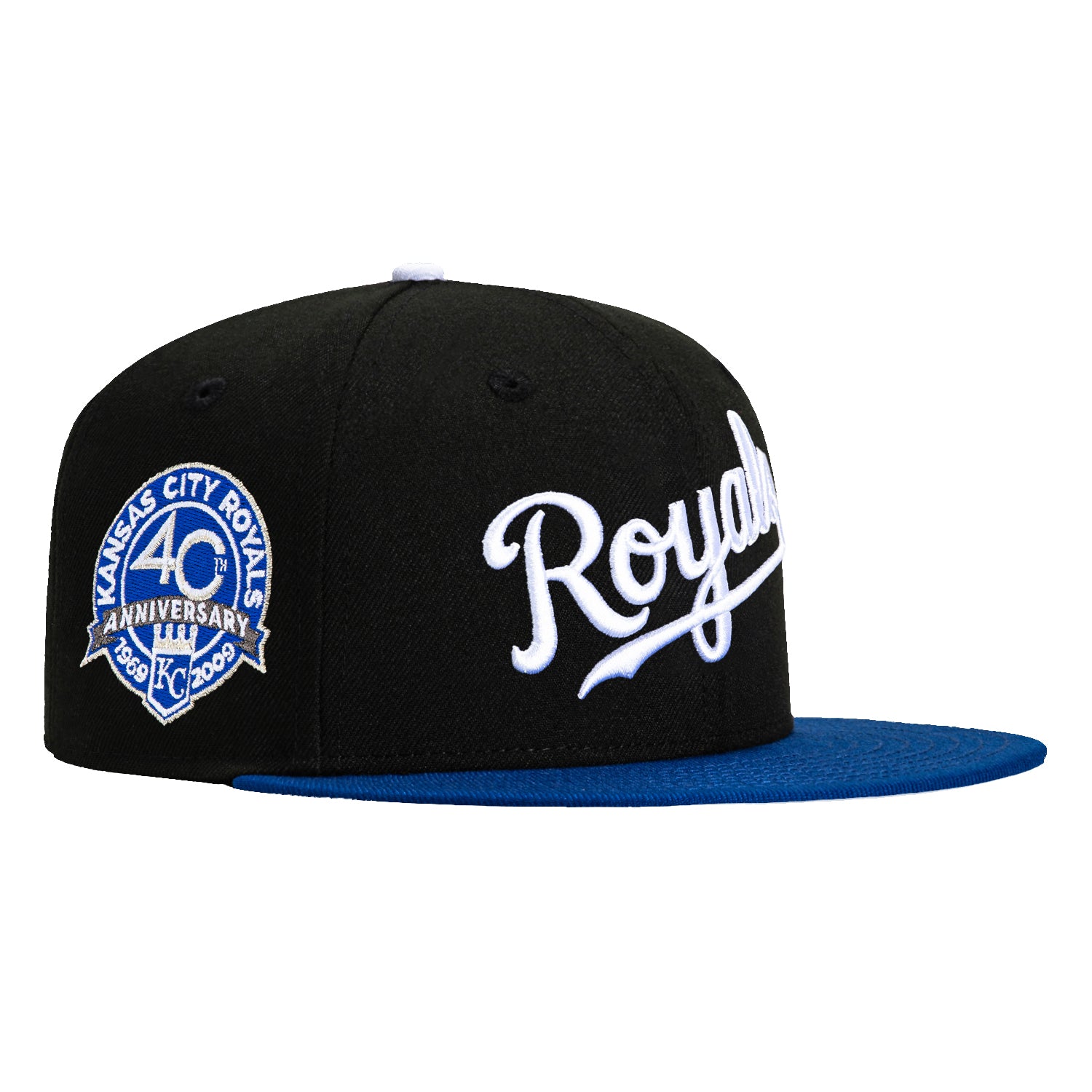 New Era 59Fifty Flight Pack Kansas City Royals 40th Anniversary Patch Script Hat - Black, Royal