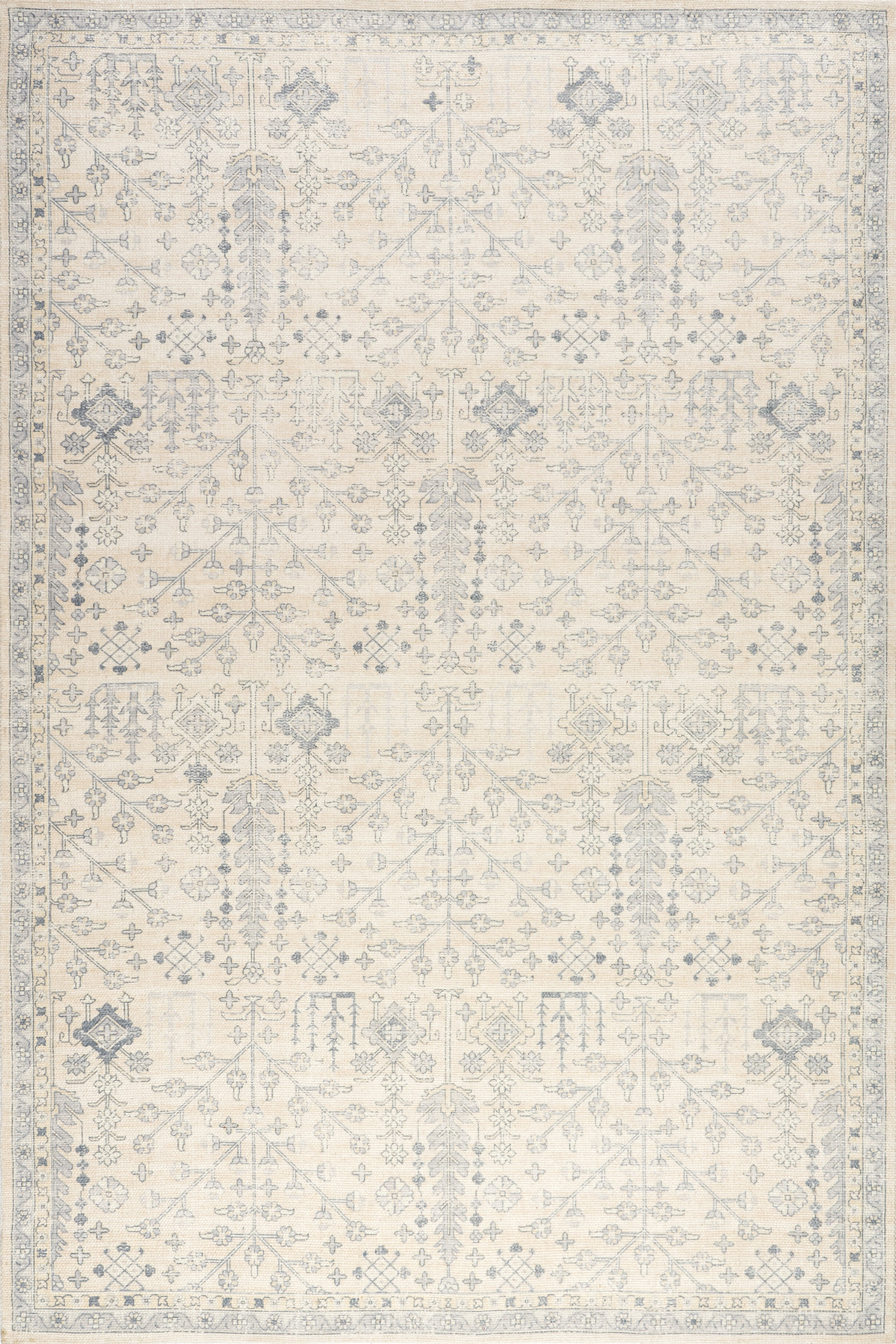 Flora Wool and Cotton Rug | Slate Blue