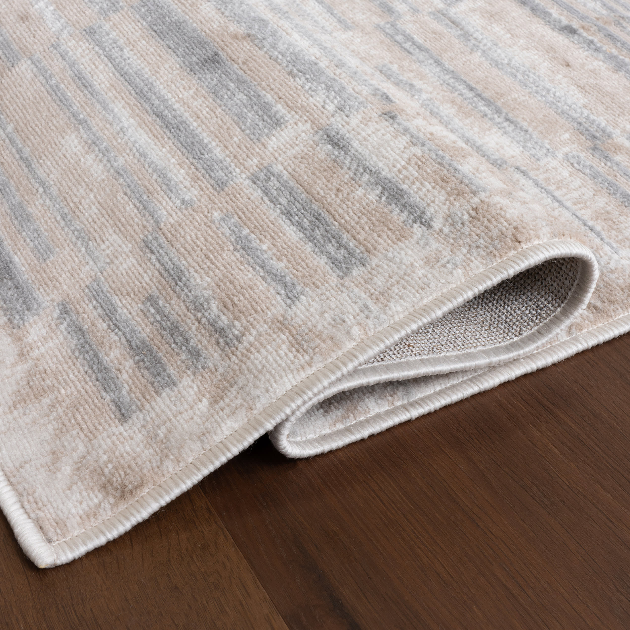 Aubriella Striped Rug | Grey