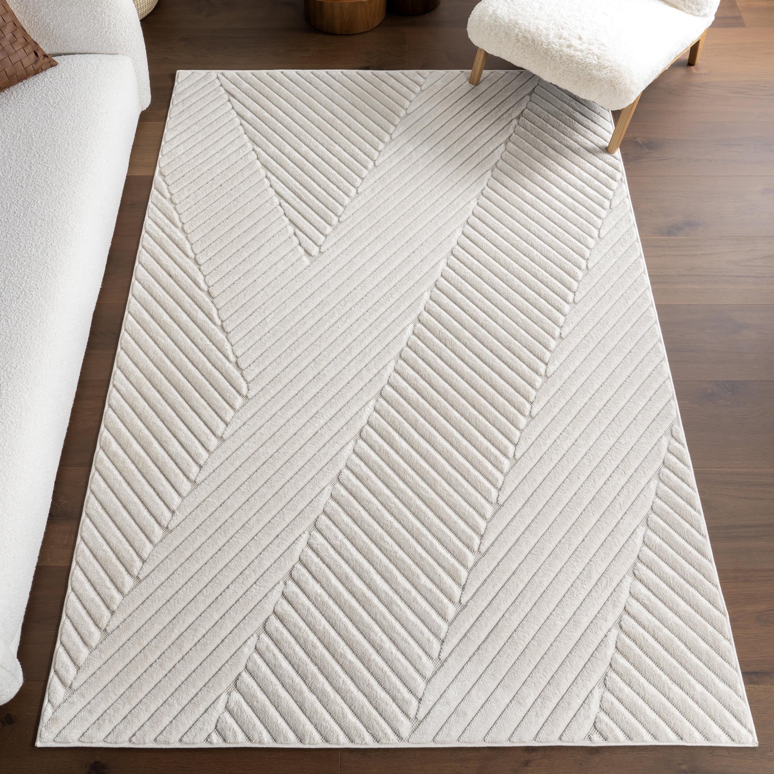 Talya Geometric Indoor/Outdoor Rug | Cream