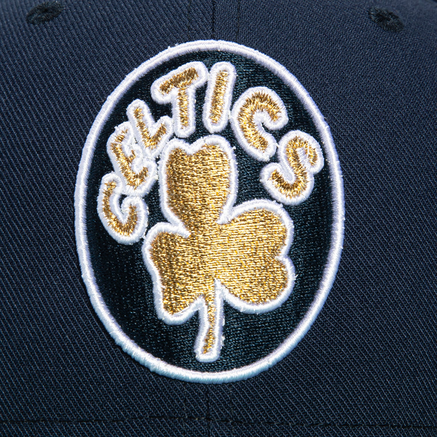 Mitchell & Ness Boston Celtics 75th Anniversary Patch Hat - Navy, Green