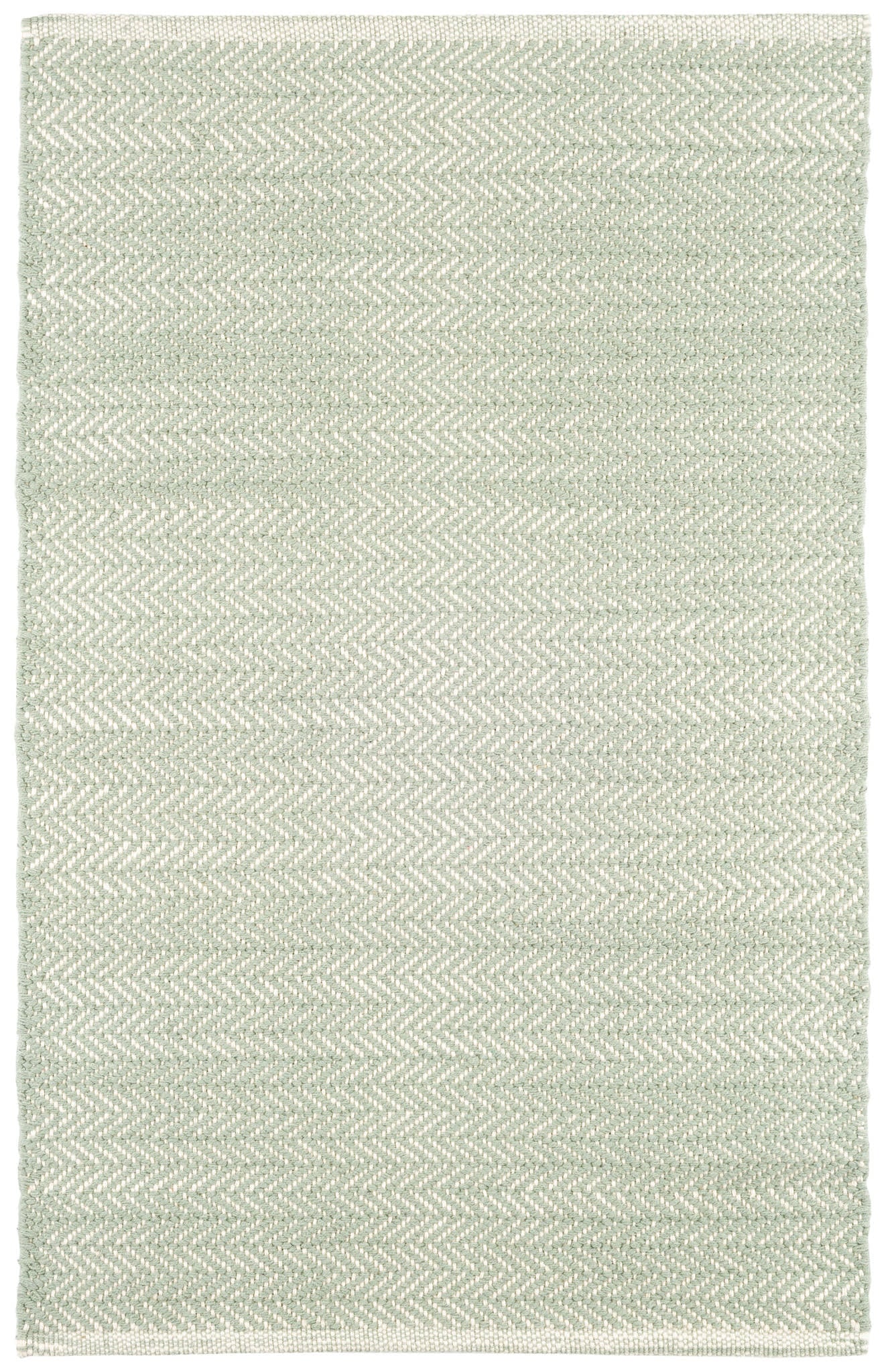 Herringbone Ocean Handwoven Cotton Rug