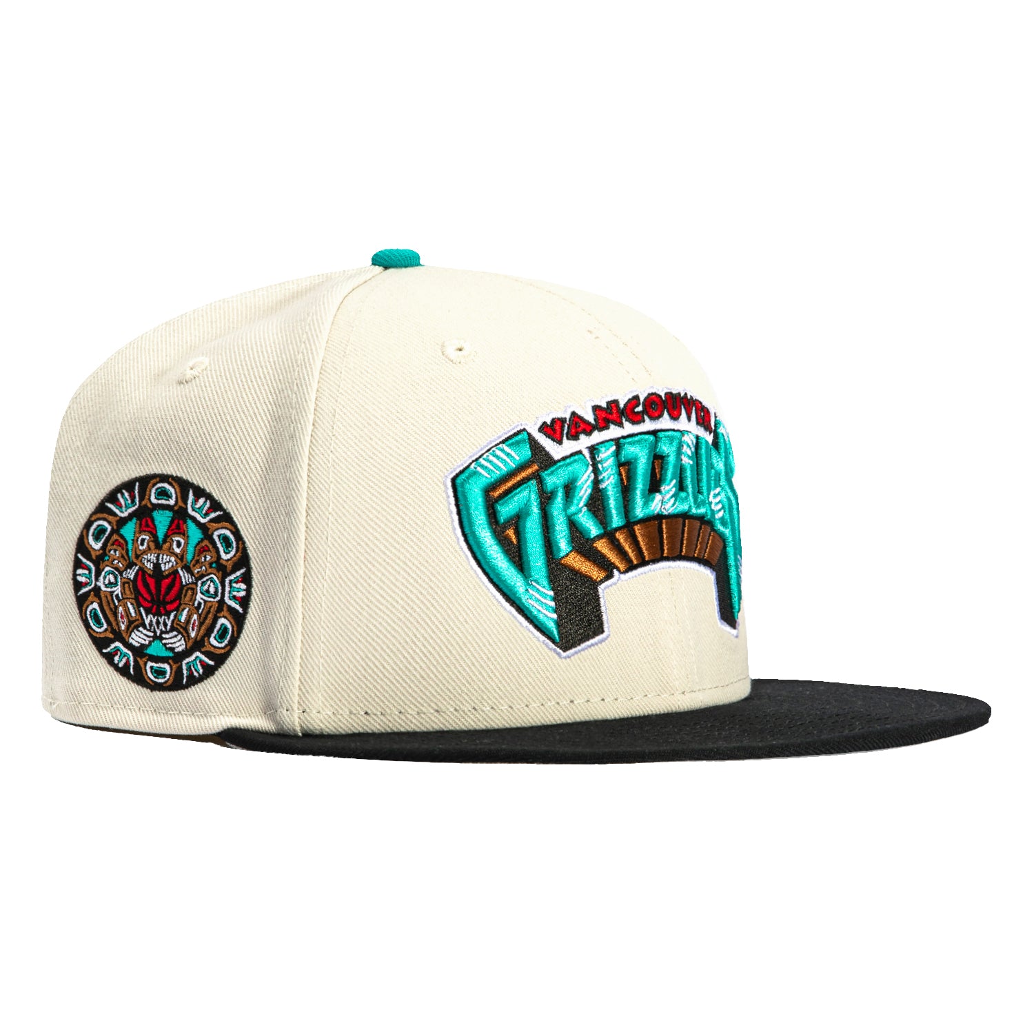 Mitchell & Ness Memphis Grizzlies Logo Patch Word Hat - White, Black