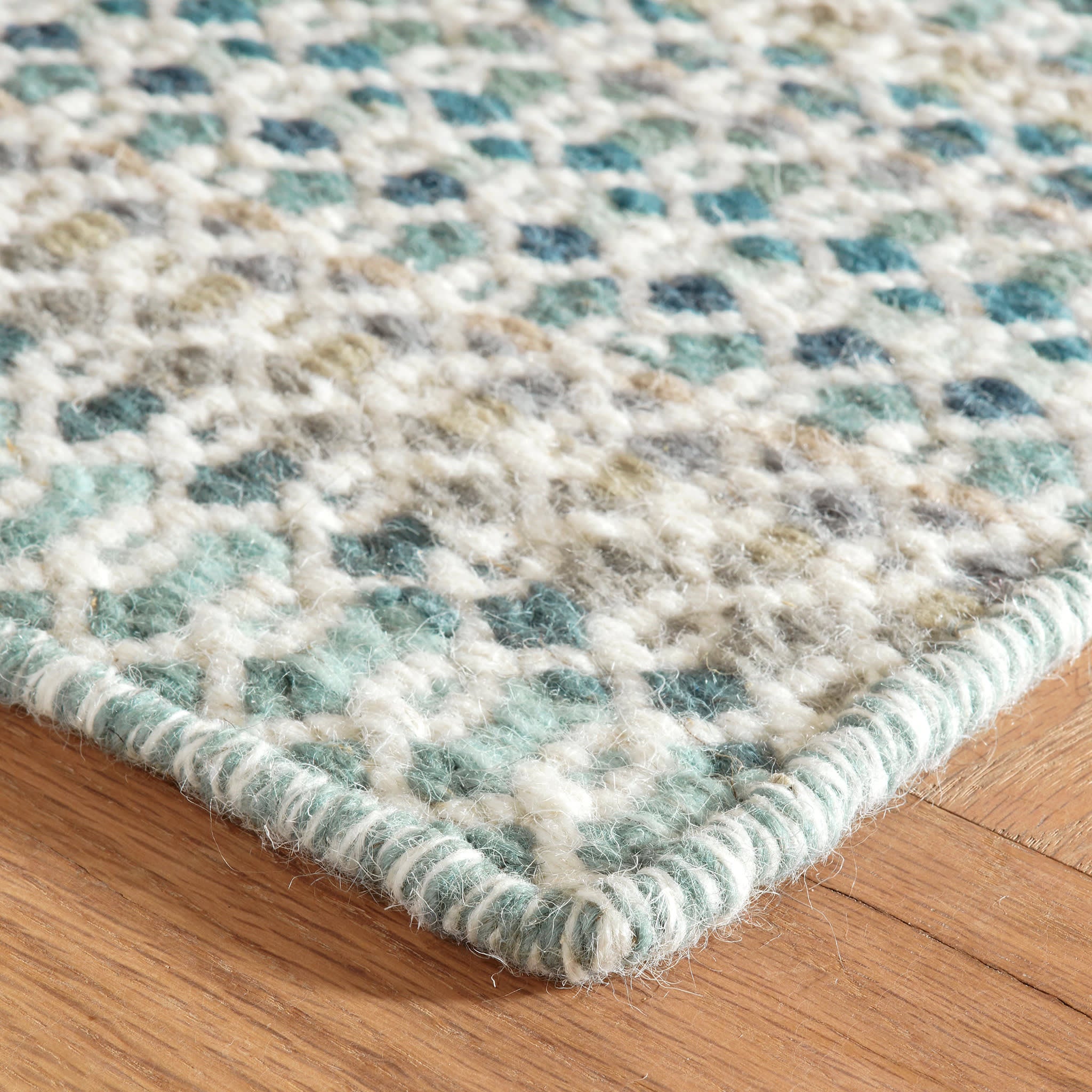 Poppy Blue Handwoven Wool Rug