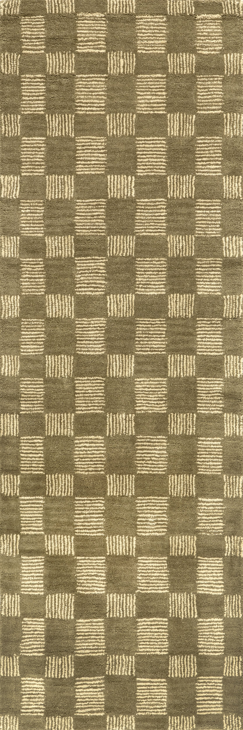 Quince Checked Wool Rug | Olive