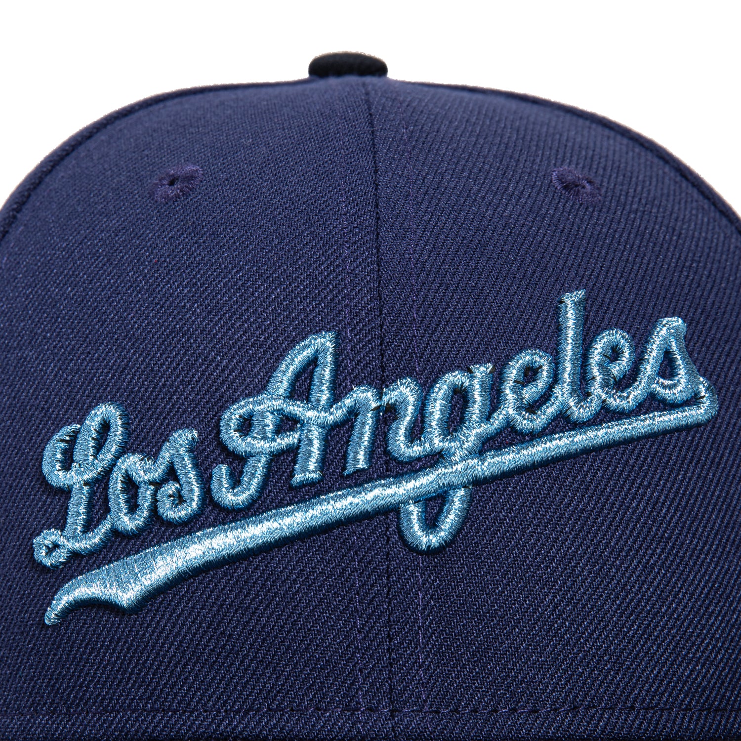 New Era 59Fifty Los Angeles Dodgers Jackie Robinson 50th Anniversary Patch Script Hat - Light Navy, Navy