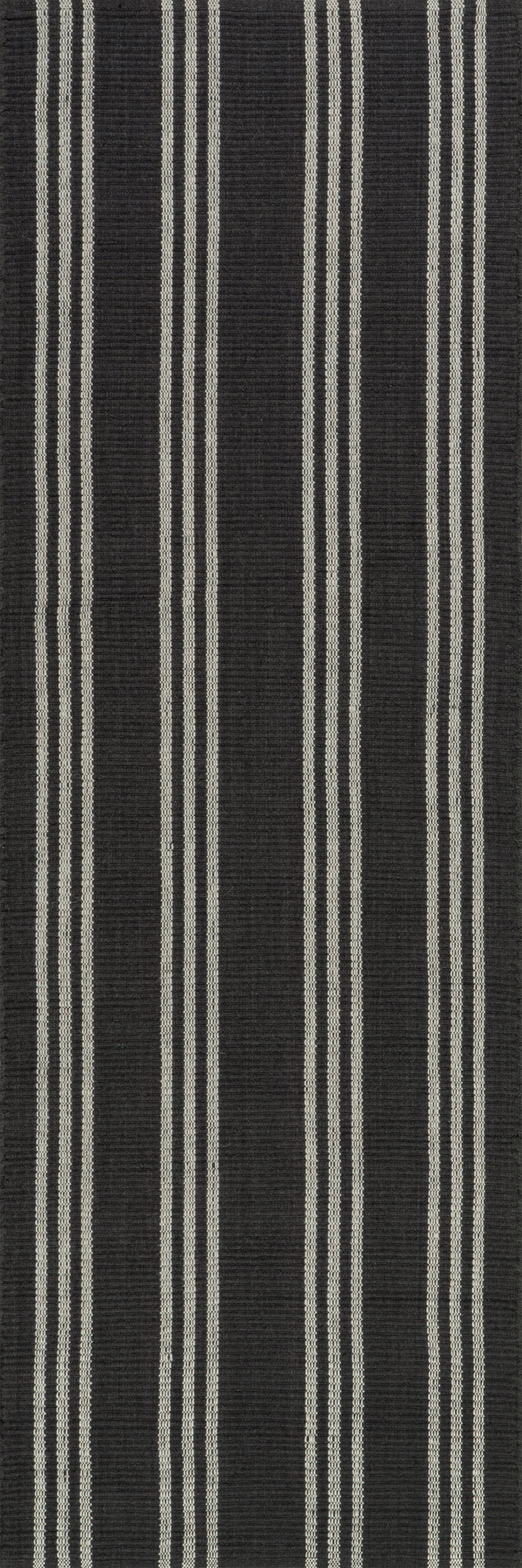 Hawthorn Striped Wool Rug | Charcoal