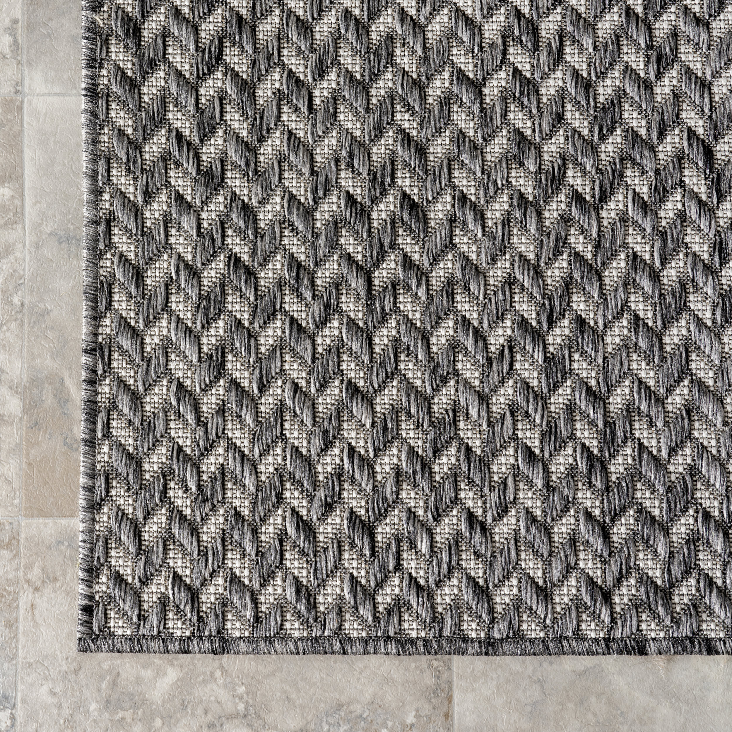 Taraji Herringbone Indoor/Outdoor Rug | Light Grey