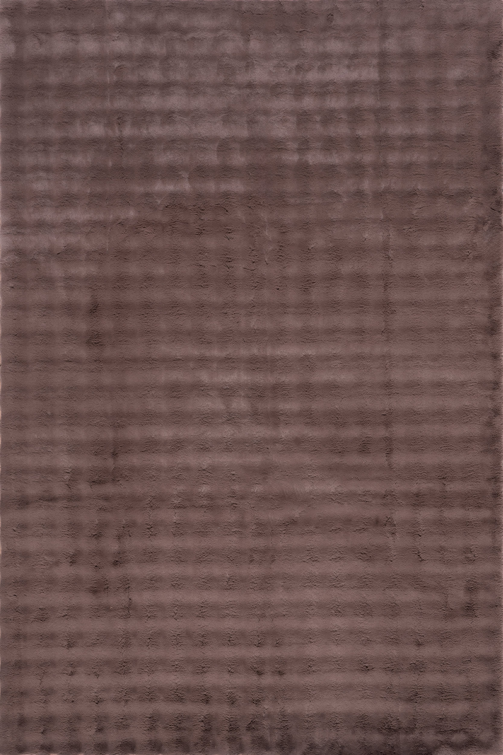 Ivana Checkered Plush Cloud Washable Rug | Dark Brown