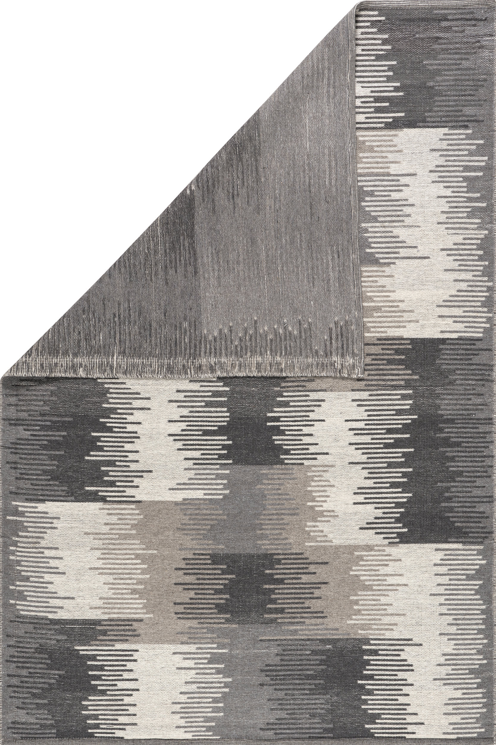 Memento Abstract Reversible Wool Rug | Charcoal