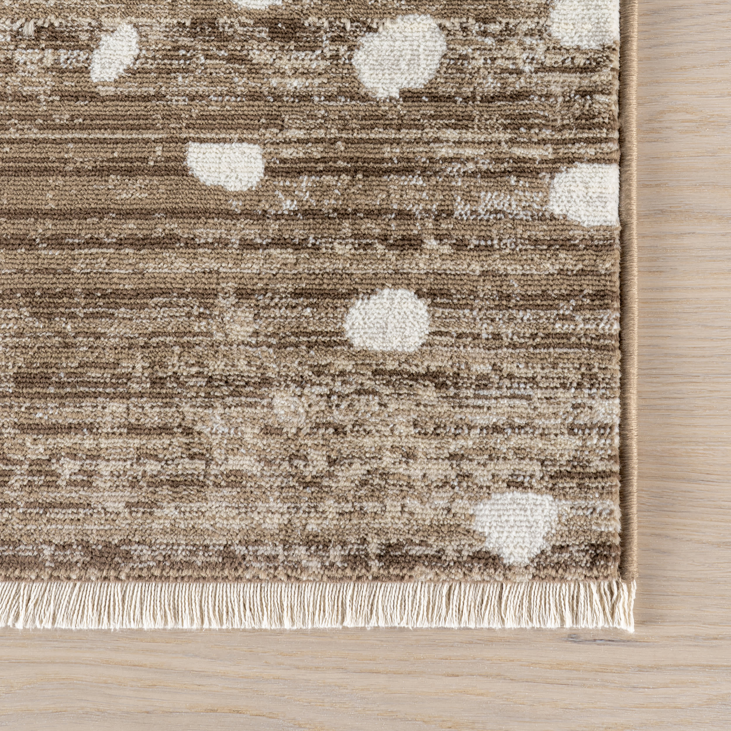 Manaslu Sunrise Fringed Rug | Light Brown