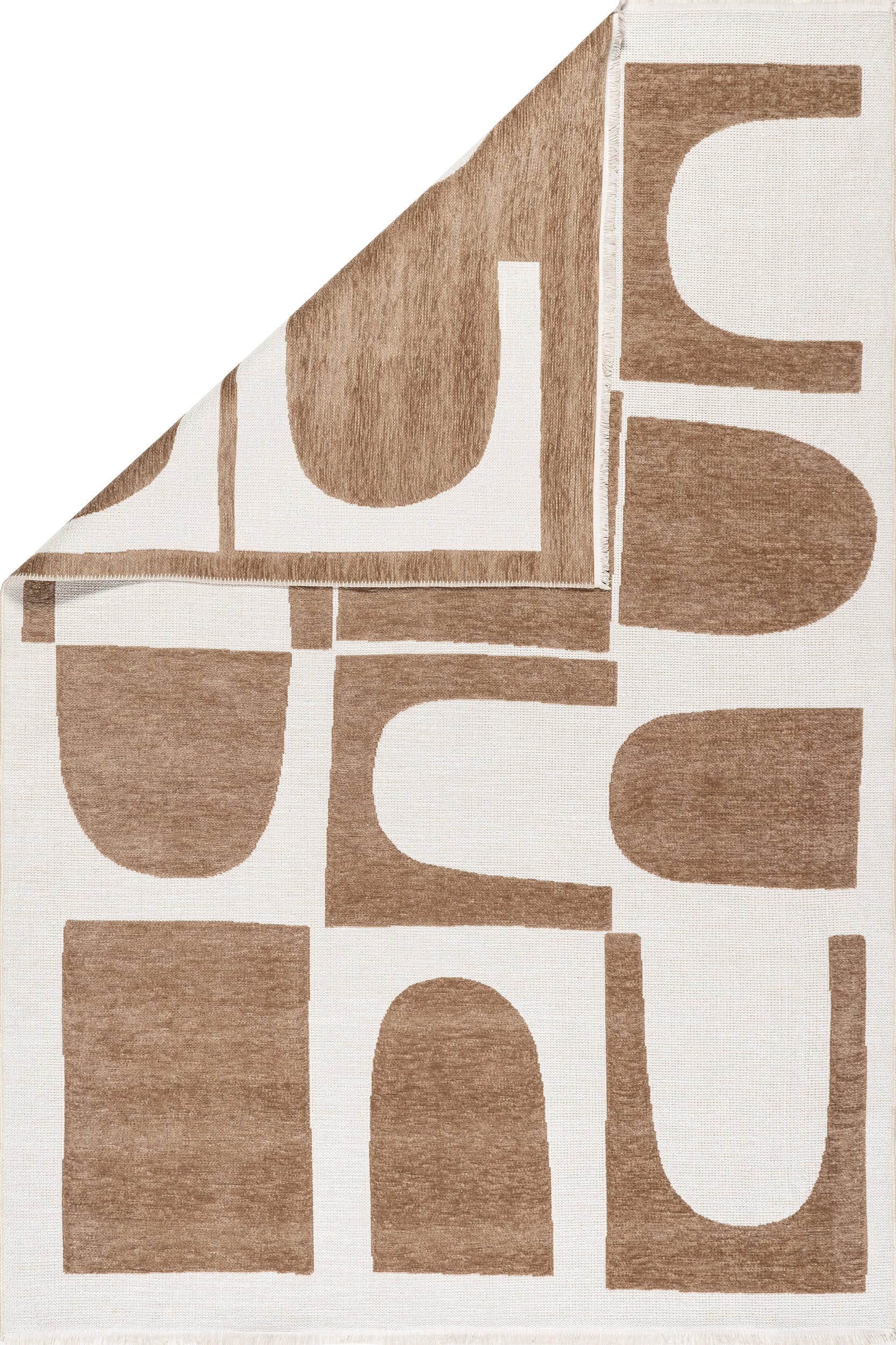 Kali Modern Geometric Reversible Washable Rug | Taupe