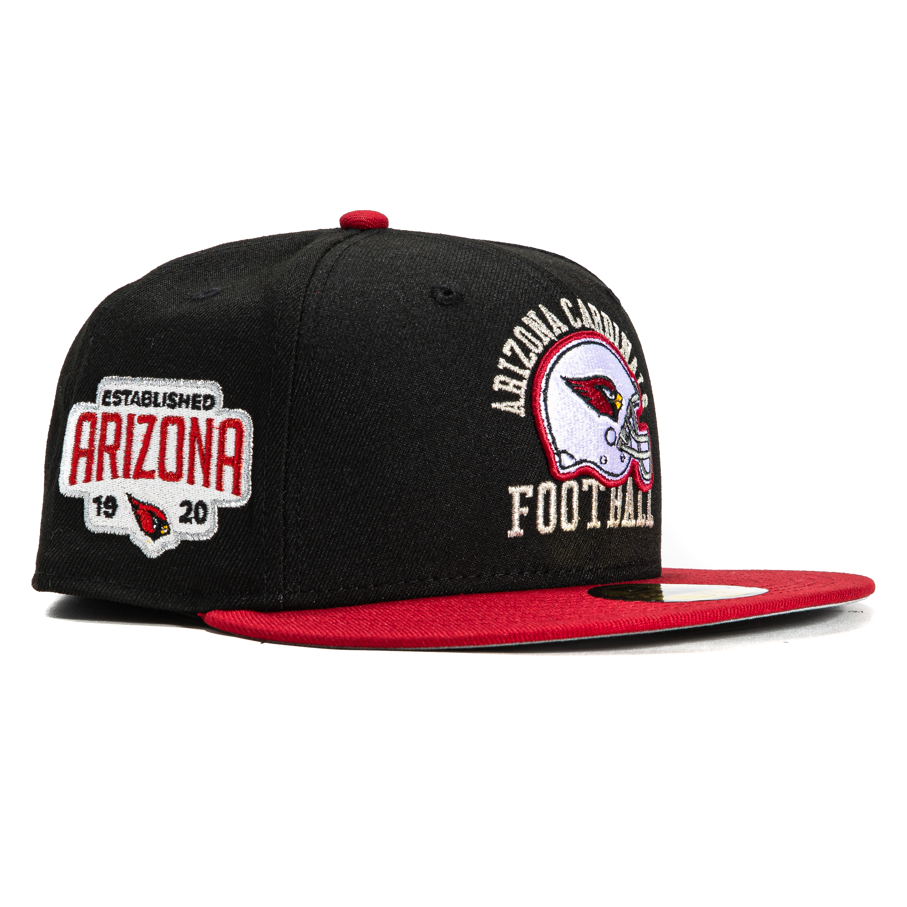 New Era 59Fifty Arizona Cardinals Established Logo Patch Logo Hat - Black, Cardinal