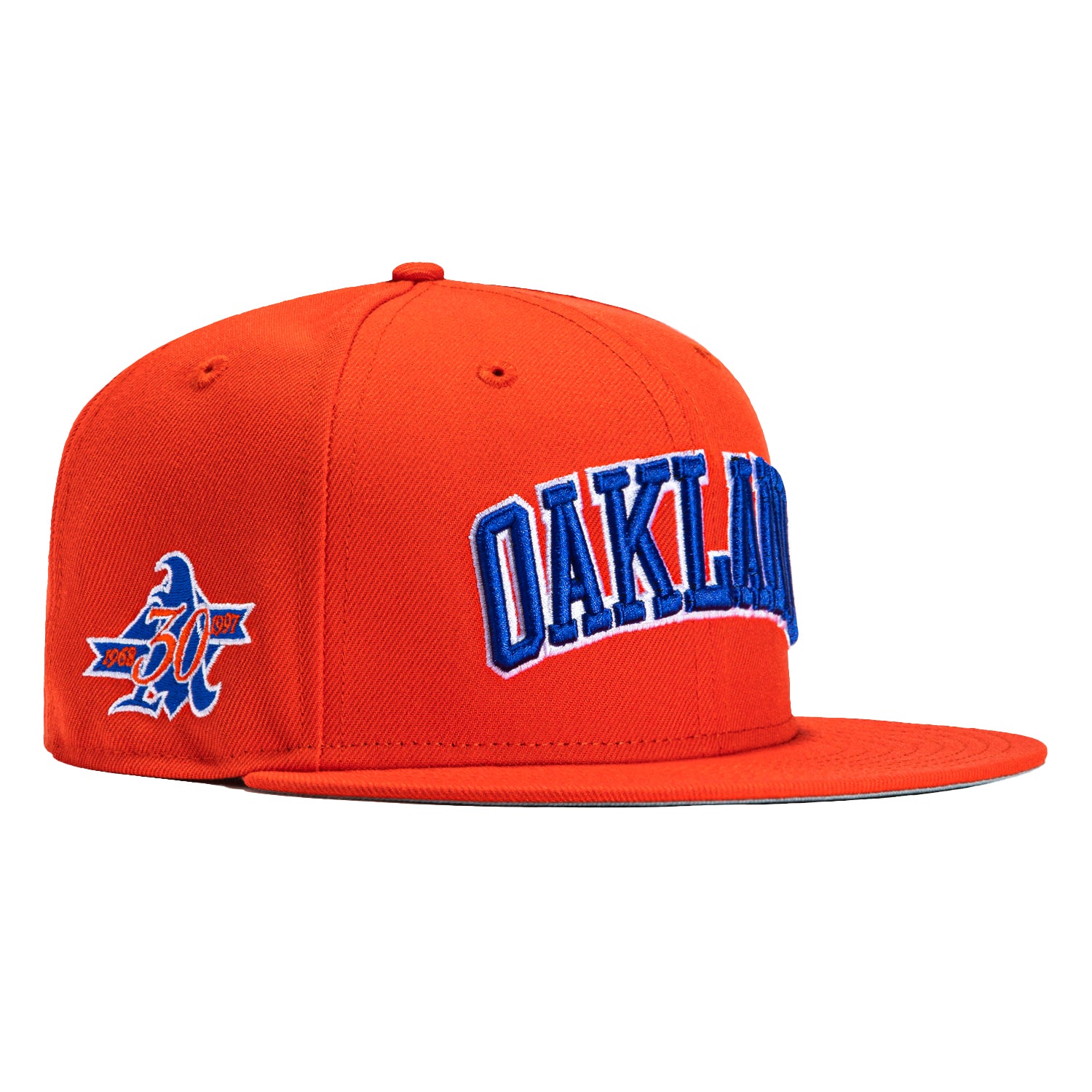 New Era 59Fifty Oakland Athletics 30th Anniversary Patch Arch Hat - Orange, Royal