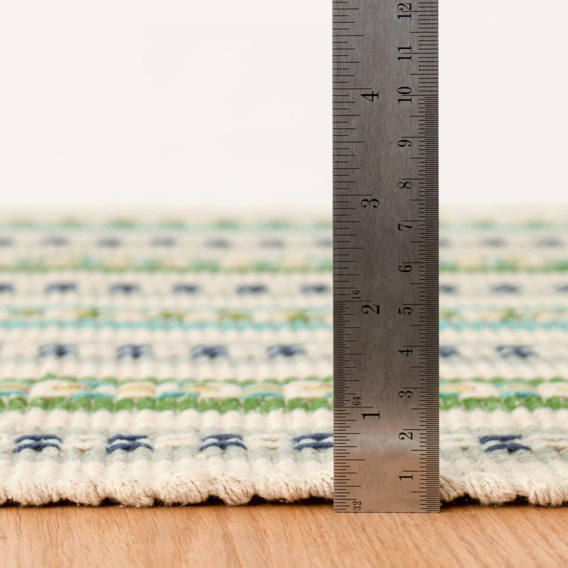 Long Slade Teal Handwoven Cotton Rug