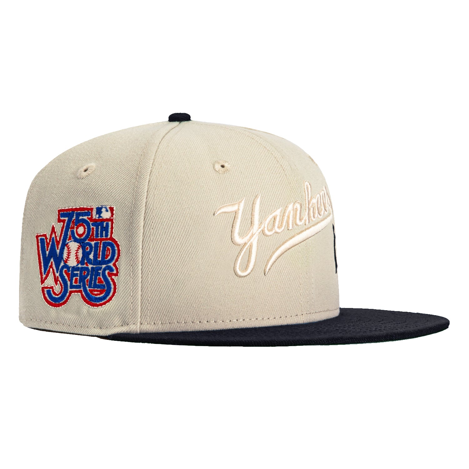 New Era 59Fifty Flawless Script New York Yankees 1978 World Series Patch Hat - Stone, Navy