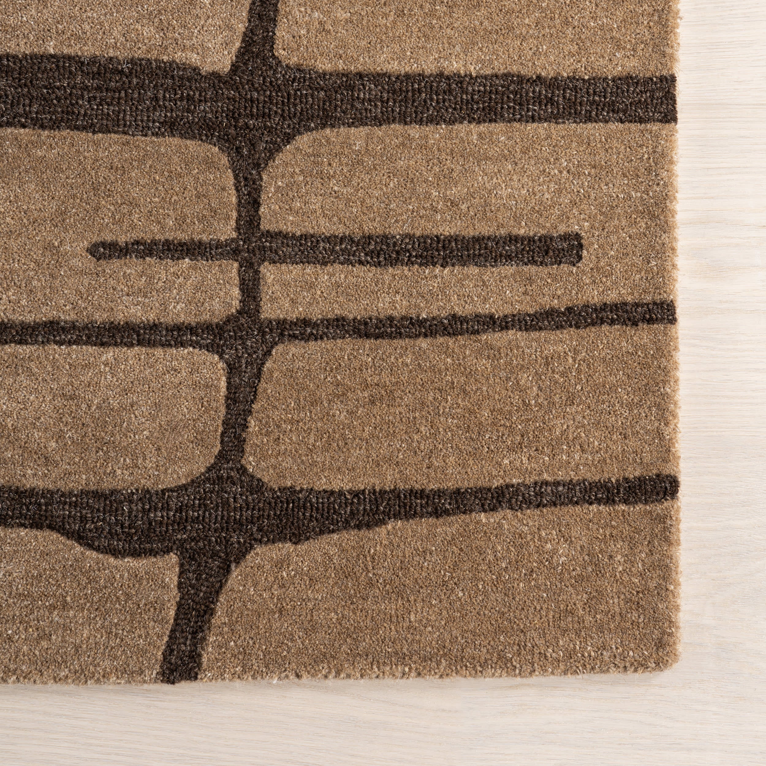 Parsa Striped Wool Rug | Brown