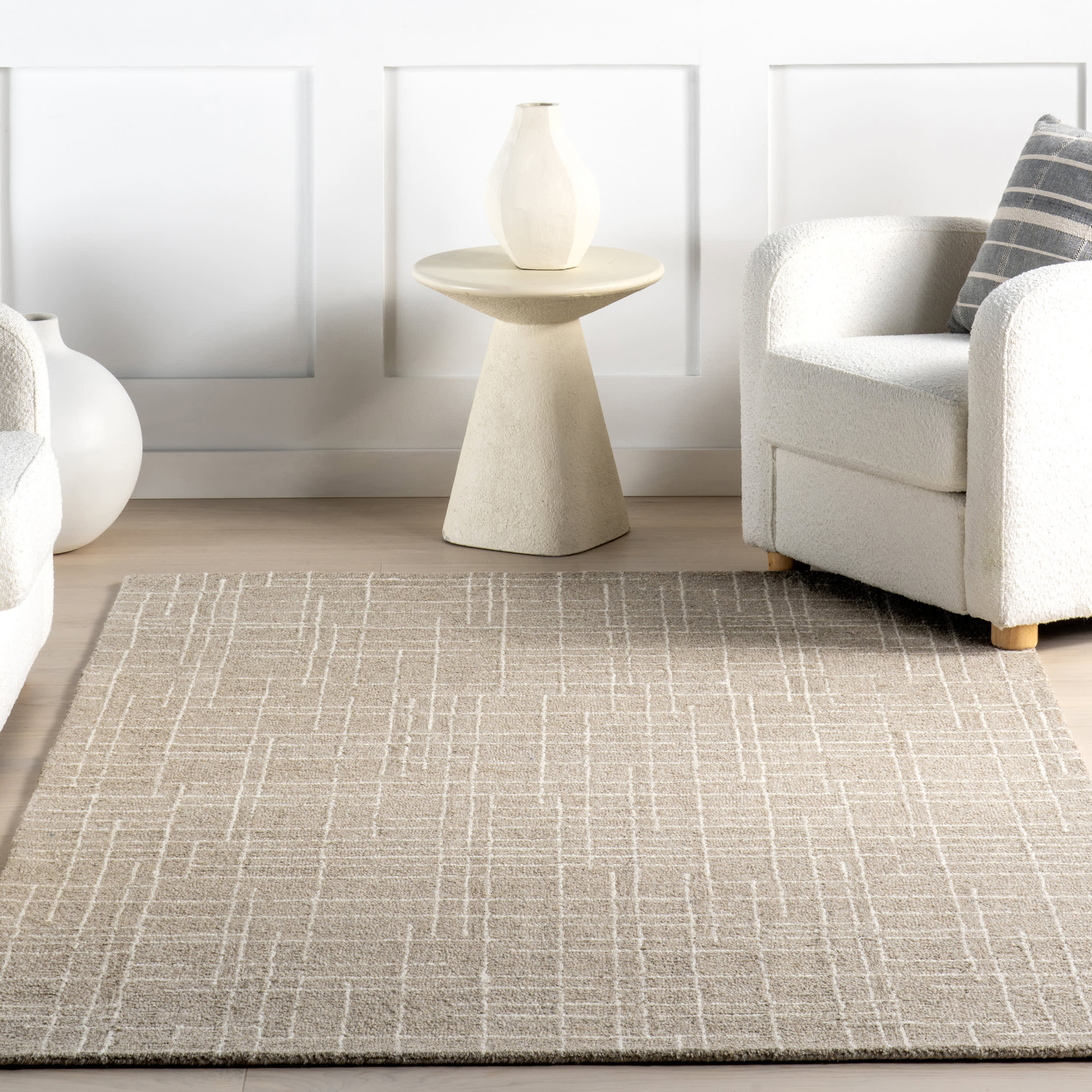 Aspyn Abstract Checked Rug | Sand