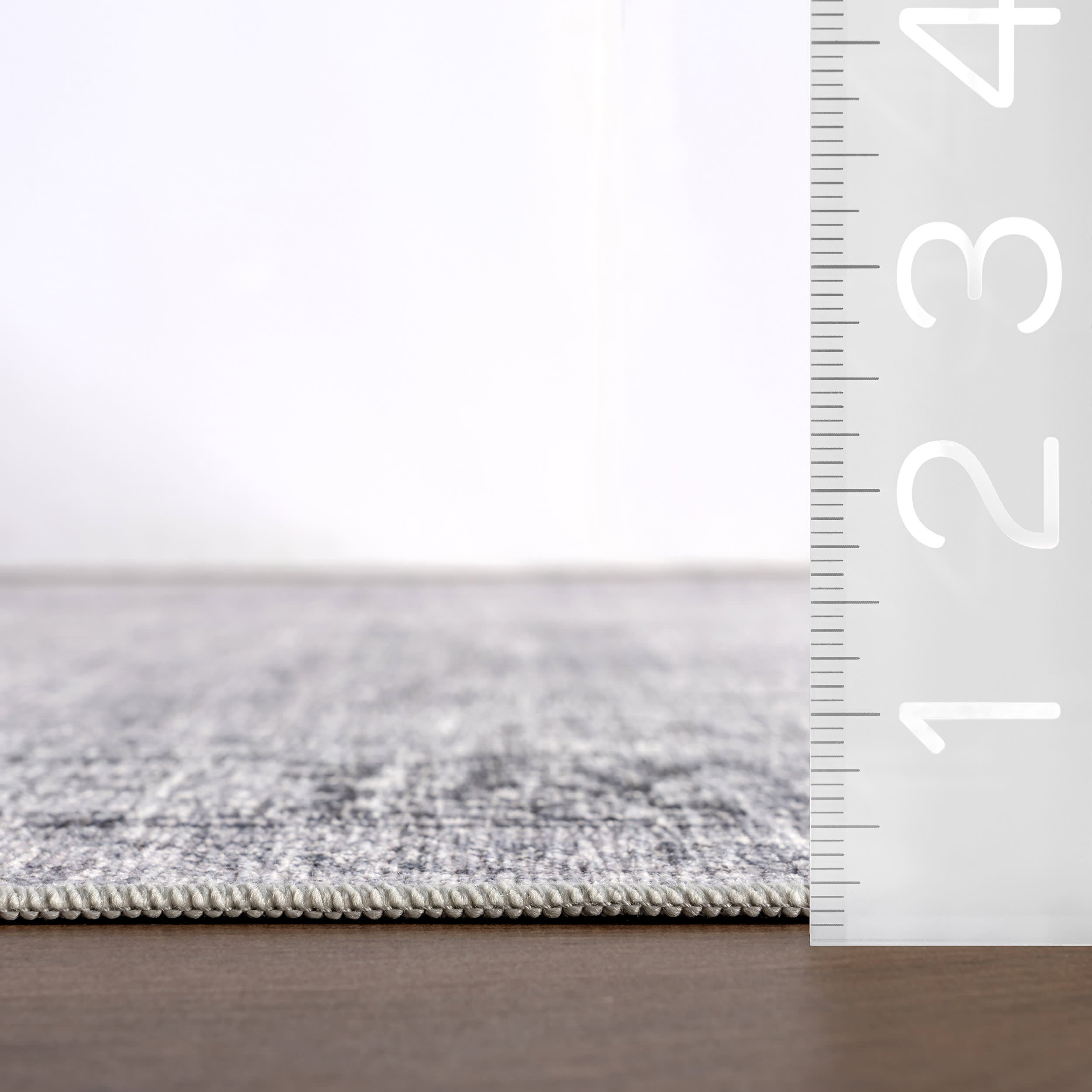 Bayberry Spill Proof Vintage Washable Rug | Light Grey