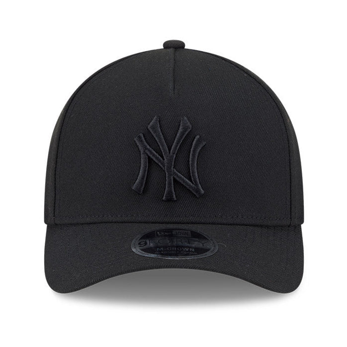 New Era 9Forty M-Crown A-Frame New York Yankees Snapback Hat - Black, Black