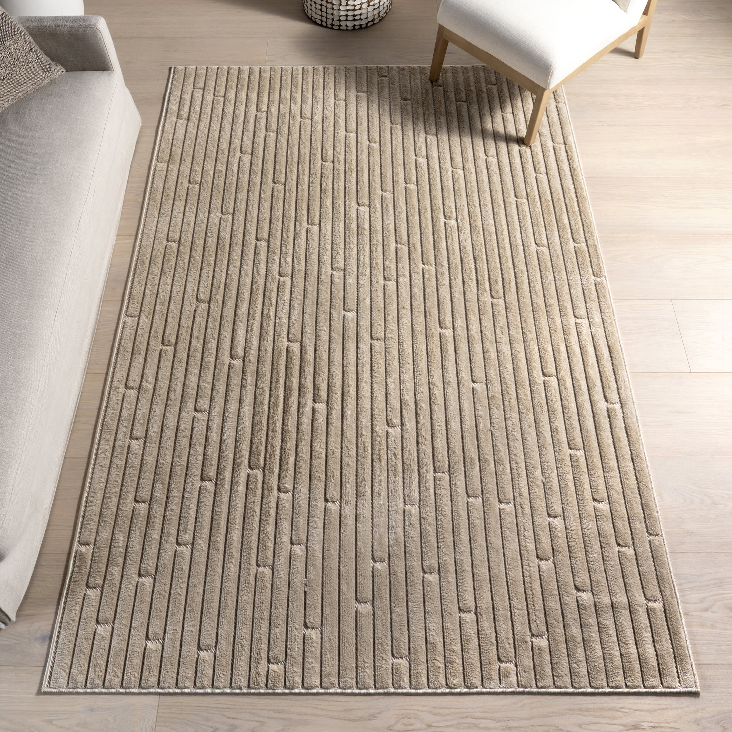 Tavia Striped Indoor/Outdoor Rug | Beige