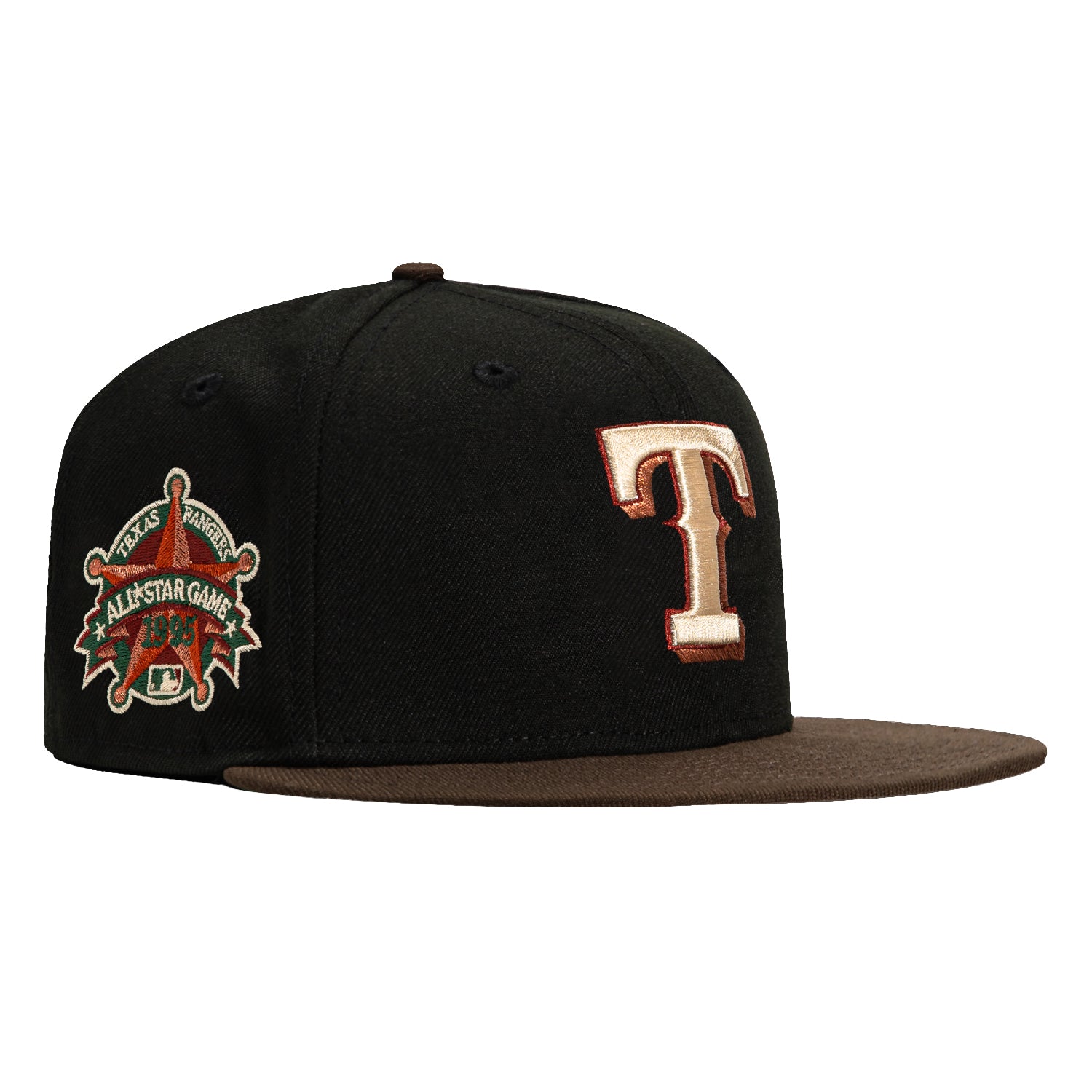 New Era 59Fifty Texas Rangers 1995 All Star Game Patch Hat - Black, Brown