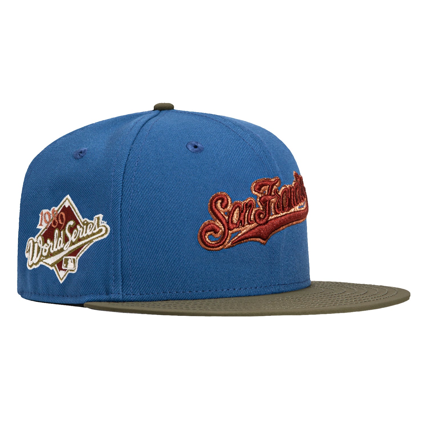 New Era 59Fifty Outdoors San Francisco Giants 1989 World Series Patch Script Hat - Indigo, Olive